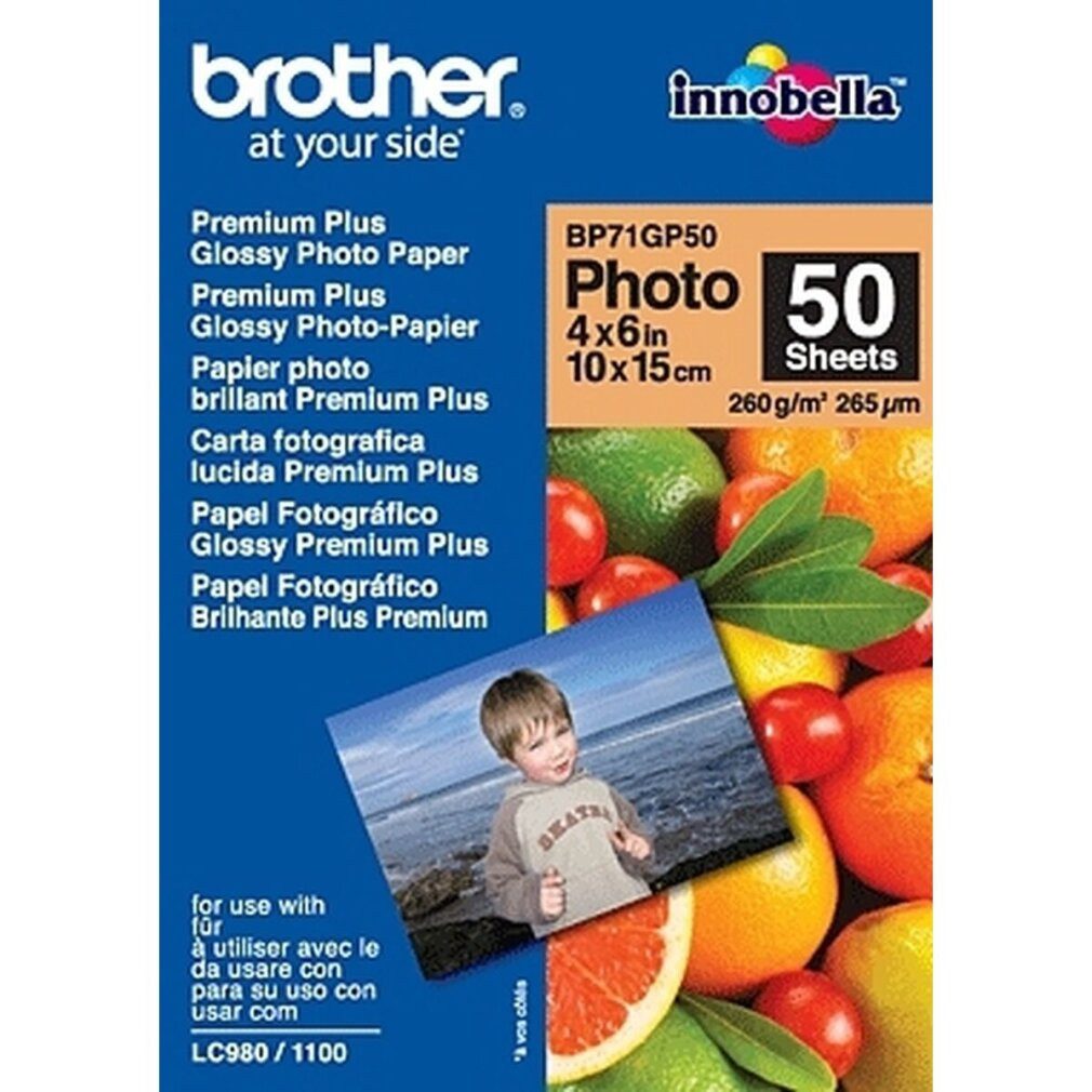 Brother Fotopapier brother Fotopapier BP71GP50 DIN A6 glänzend 260 g/qm 50 Blatt