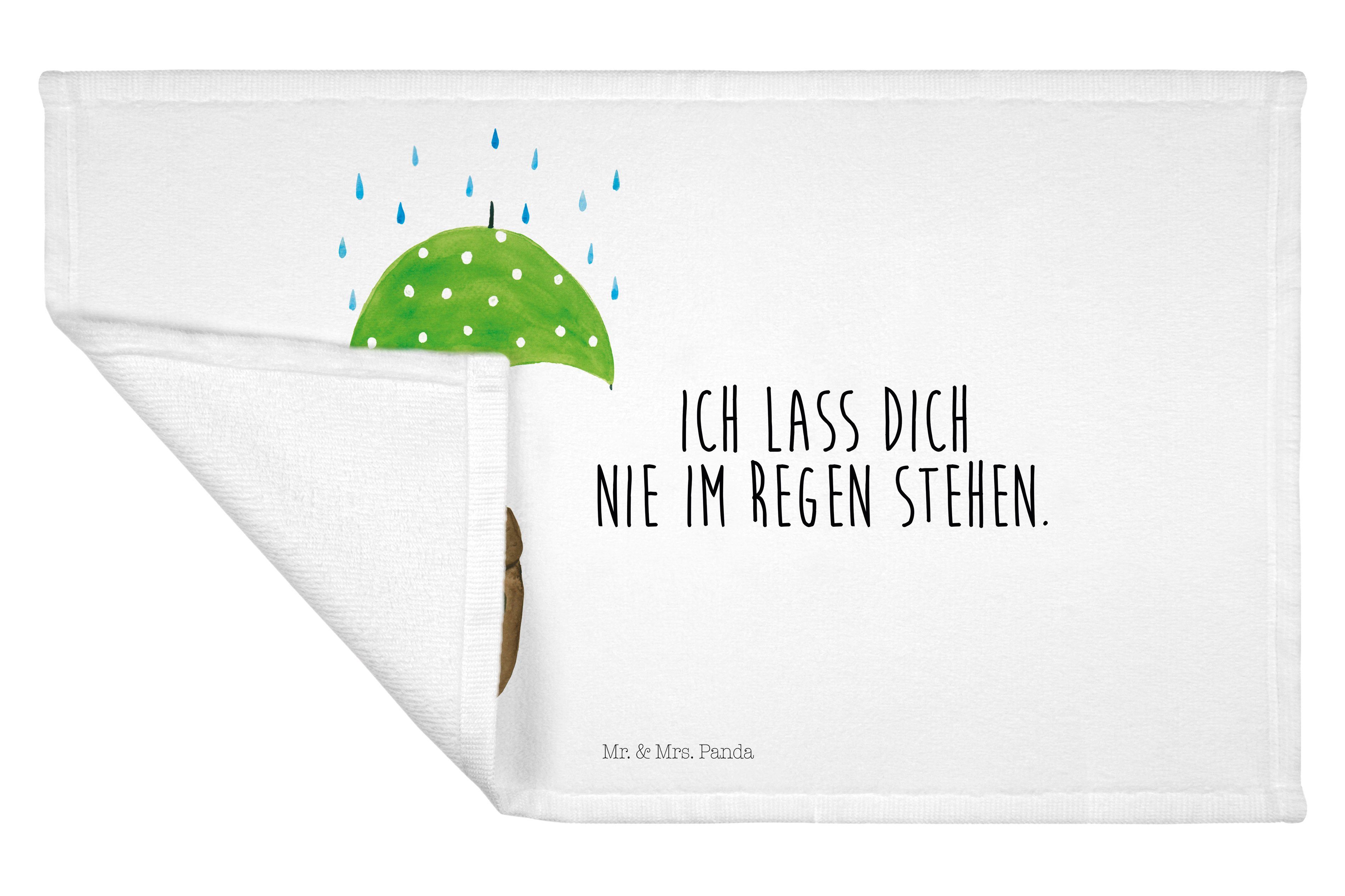 Mr. & Mrs. Panda Handtuch Bär mit Regenschirm - Weiß - Geschenk, Liebeskummer, Teddy, Reisehand, (1-St)