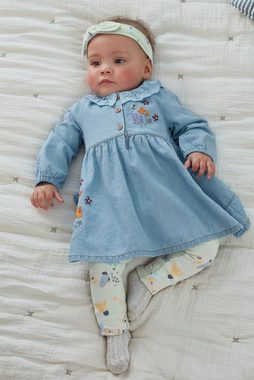 Next Erstausstattungspaket Besticktes Babykleid mit Leggings und Haarband (3-tlg)