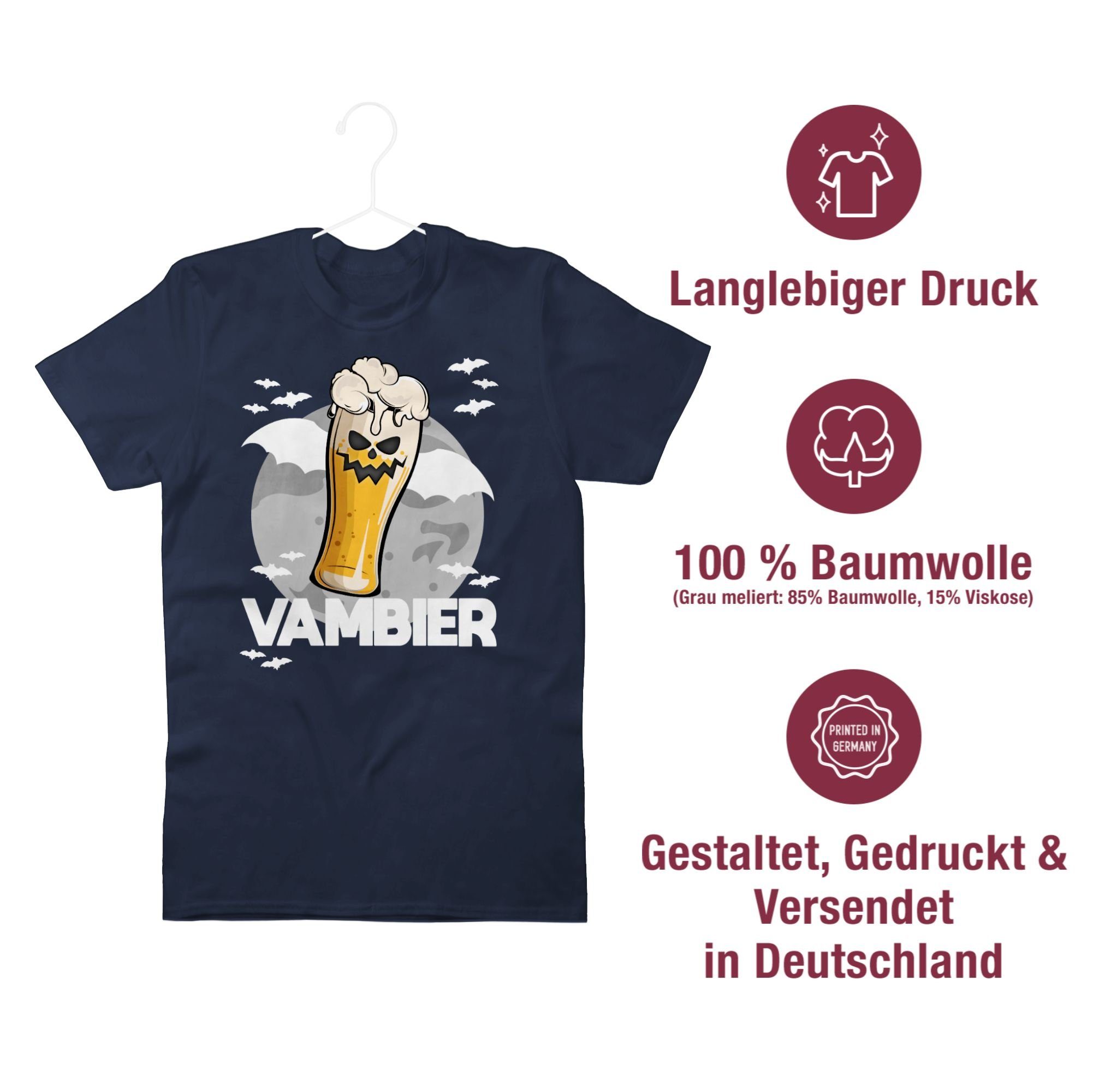 Blau Navy Bier 02 Shirtracer Zombie T-Shirt Vambier Herren Geschenk Halloween Kostüme