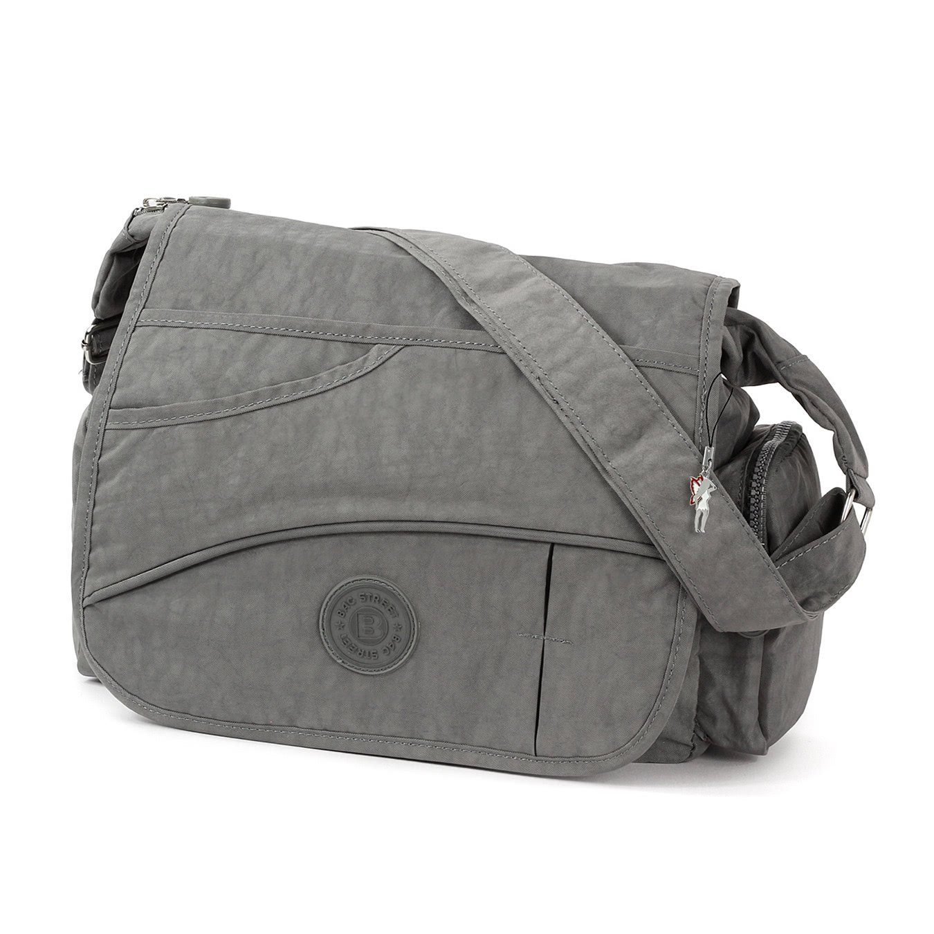 BAG STREET Umhängetasche Bag Street Damenhandtasche Umhängetasche (Umhängetasche), Damen, Jugend Umhängetasche Nylon, grau ca. 32cm x ca. 20cm