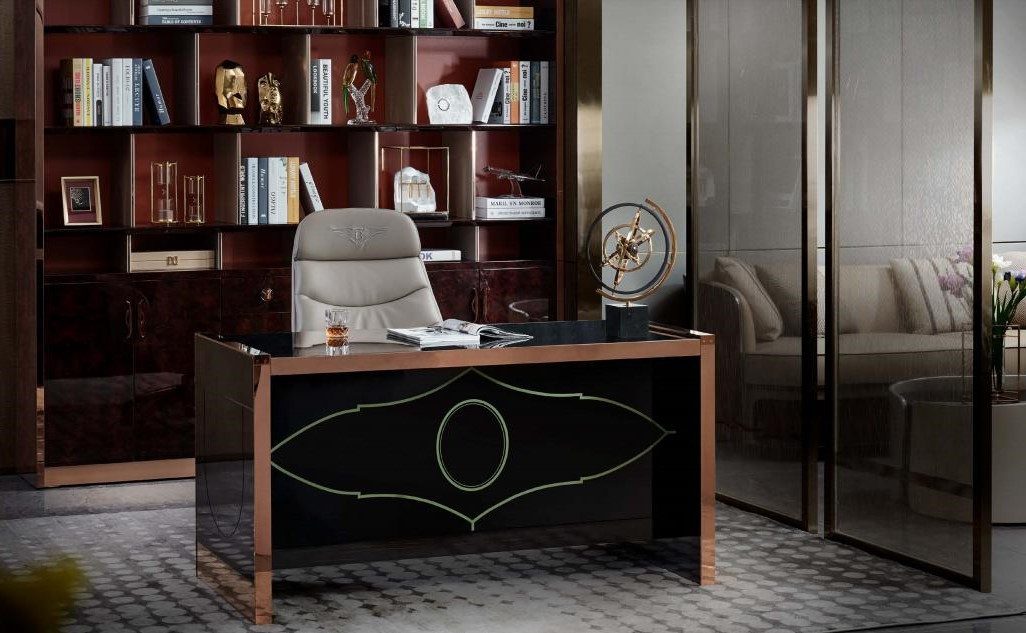 Xlmoebel Büromöbel-Set Luxuriöses Designmöbel für stilvolles Arbeitszimmer, (1-tlg., Tisch+Stuhl+Büroschrank), Hergestellt in Europa