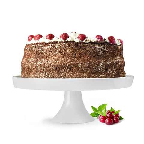 Sendez Kuchenplatte Große Tortenplatte ⌀30cm aus Porzellan Kuchenplatte Tortenständer Käseplatte Servierplatte, Porzellan