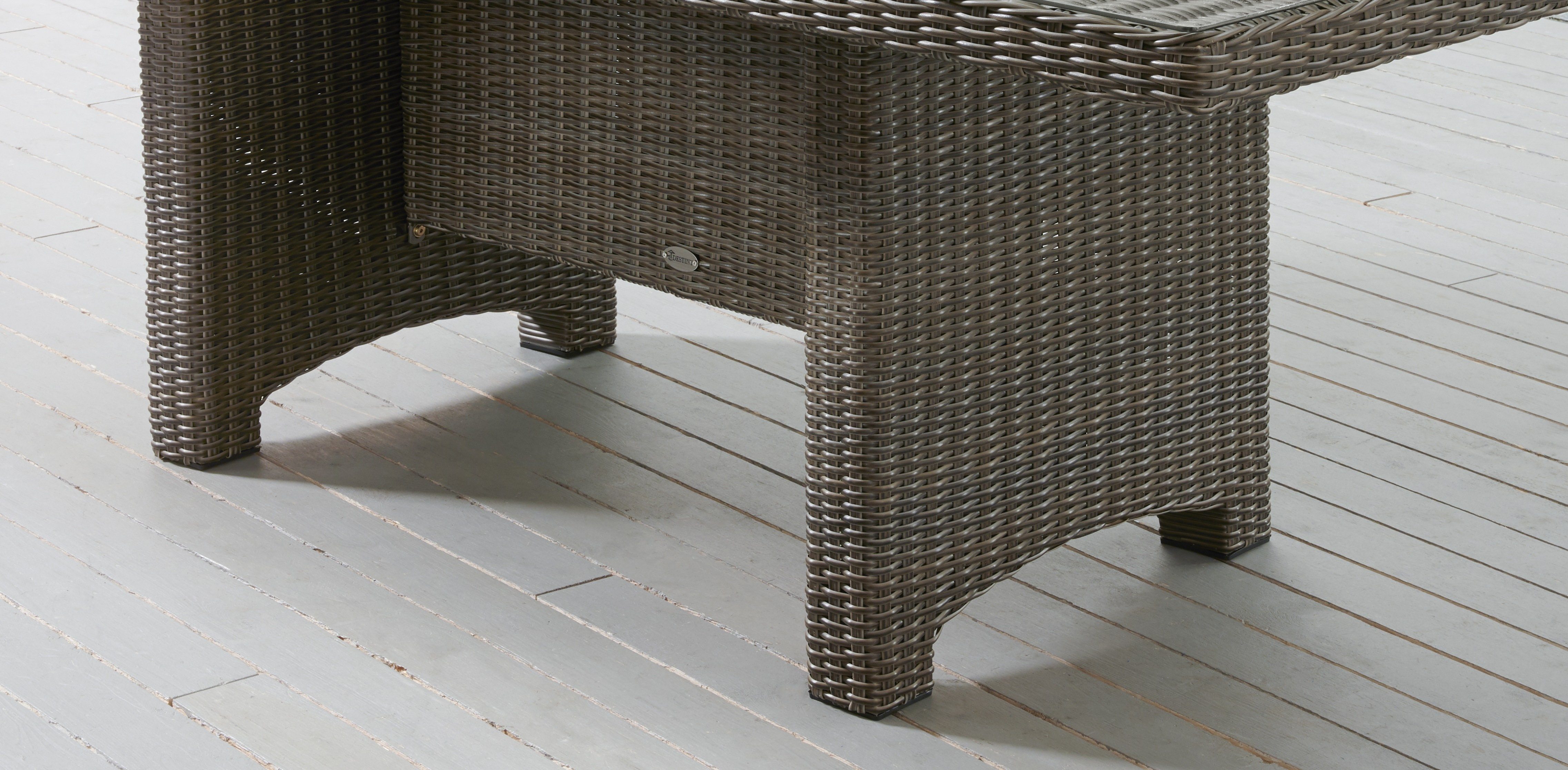 Destiny Gartentisch LUNA, 165x90/200x100 x 75 cm, rechteckig, aufgelegte Glasplatte