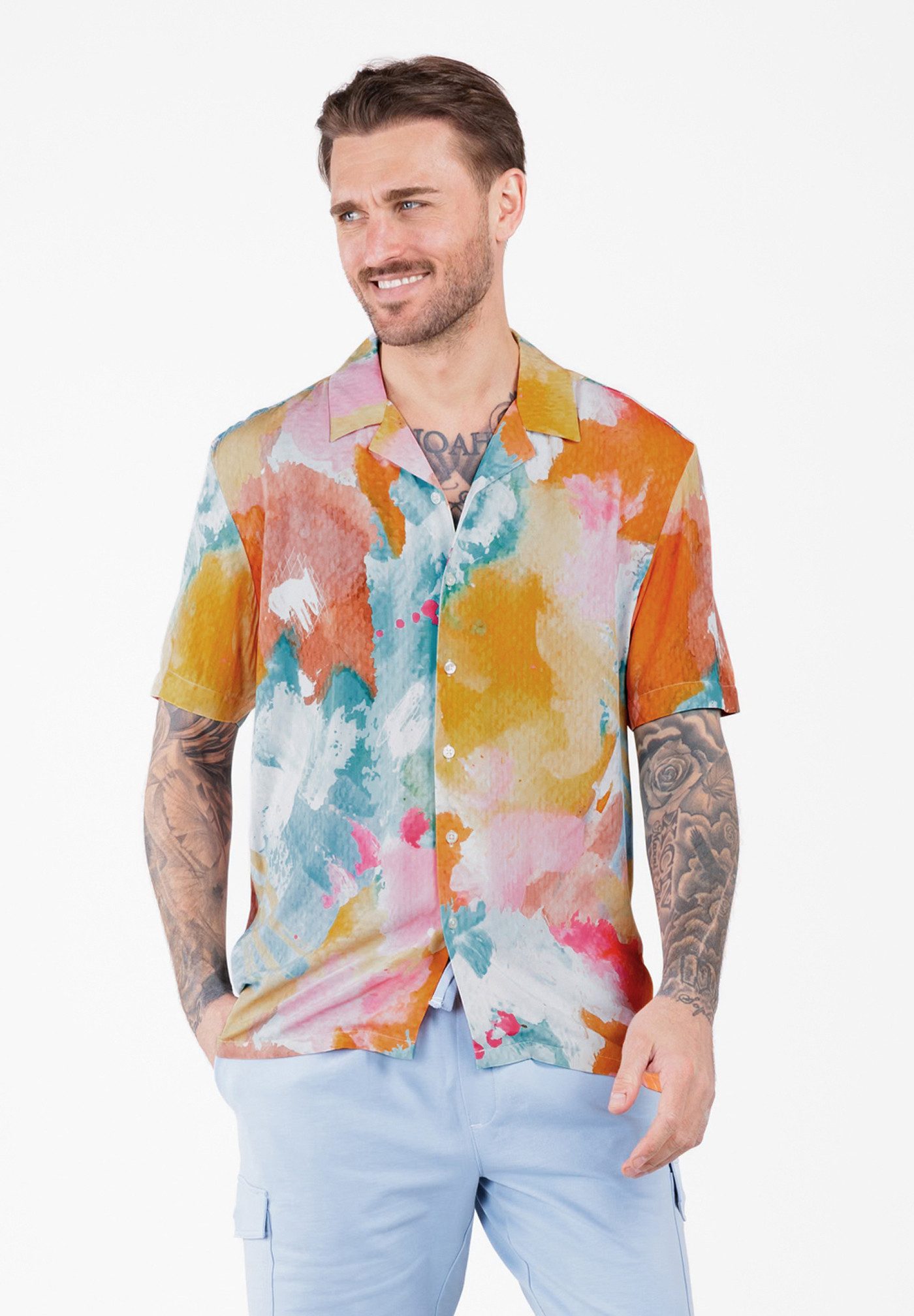 Key Largo Kurzarmhemd MSH KLCARACAS 1/2 patterned (1-tlg) günstig online kaufen