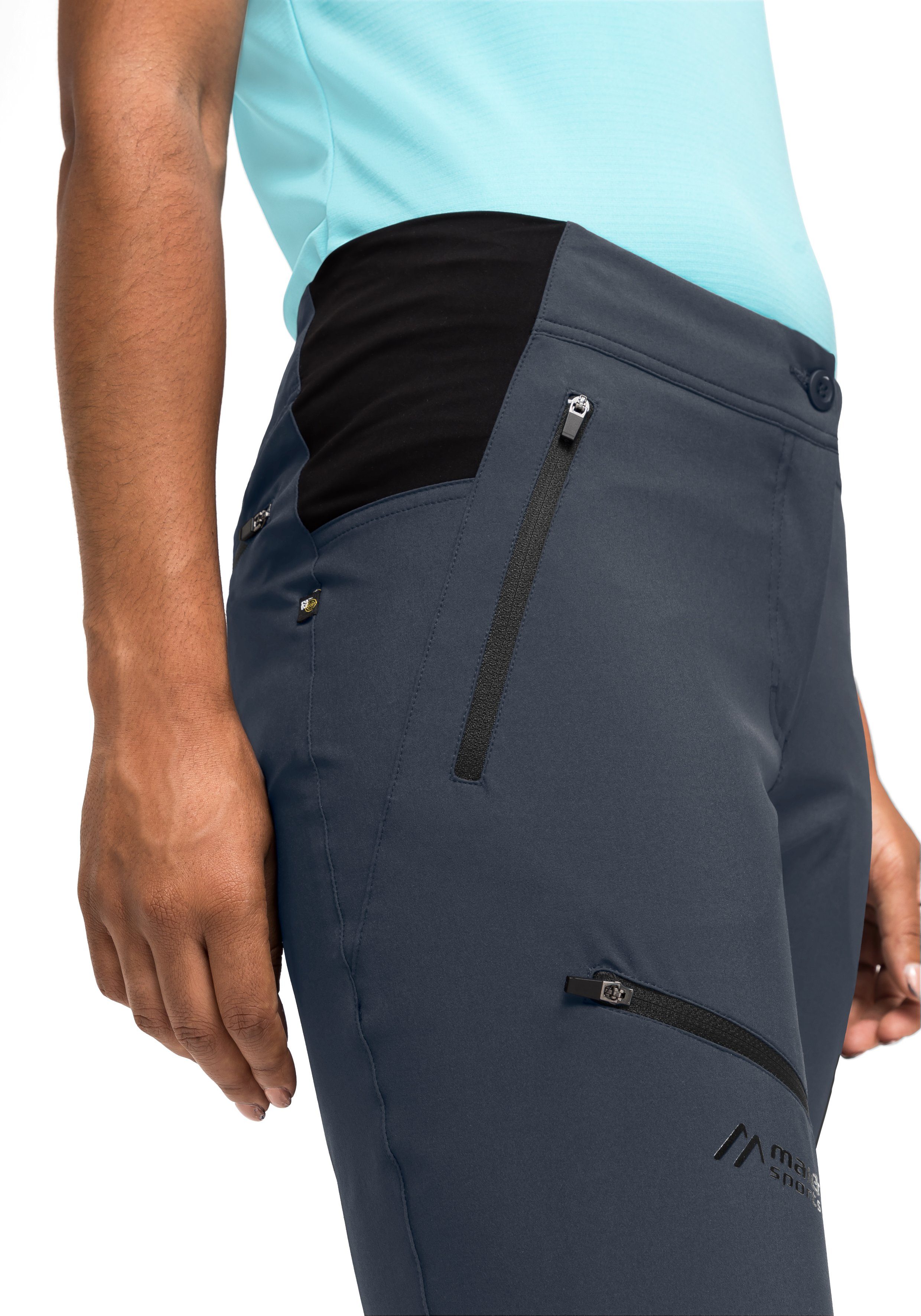 Sports Maier Damen Capri Trekking-Hose Outdoor Caprihose grau elastische Wanderhose, Vario Latit