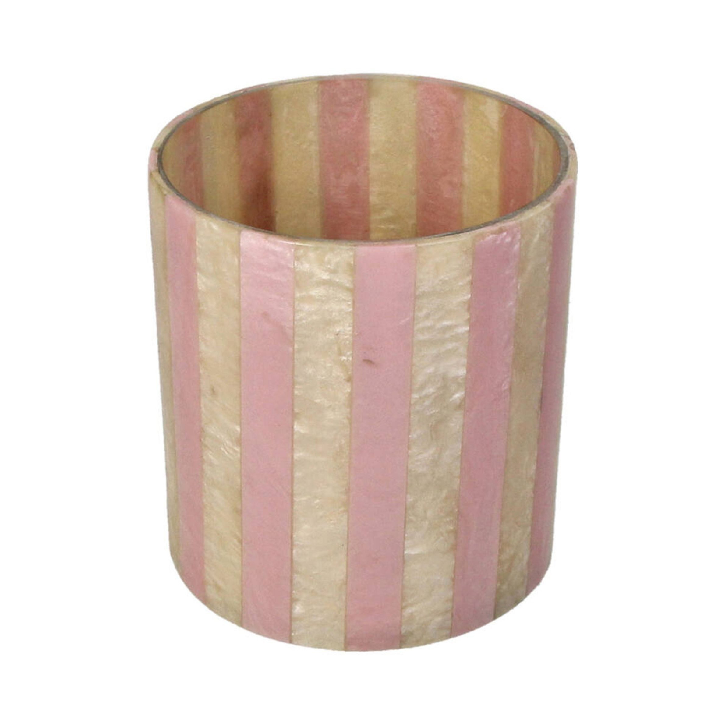 Kersten BV Windlicht Kerzenhalter STRIPES rosa creme, Ø10x12cm