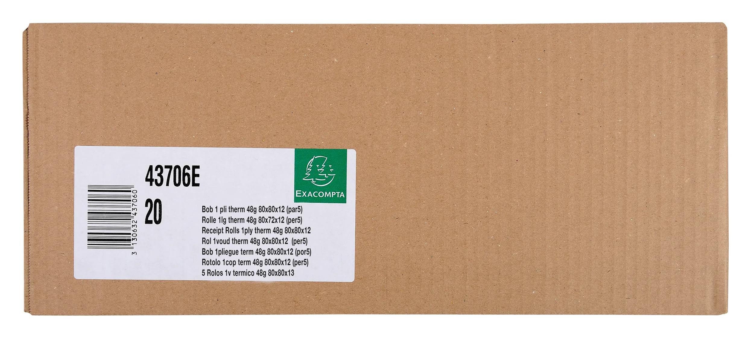 EXACOMPTA Endlospapier 20x Rolle 1-lagig thermisch Kasse 55g B: 80mm L: 172m Weiß 43706E, Kassenrollen – Bild 3 von 5