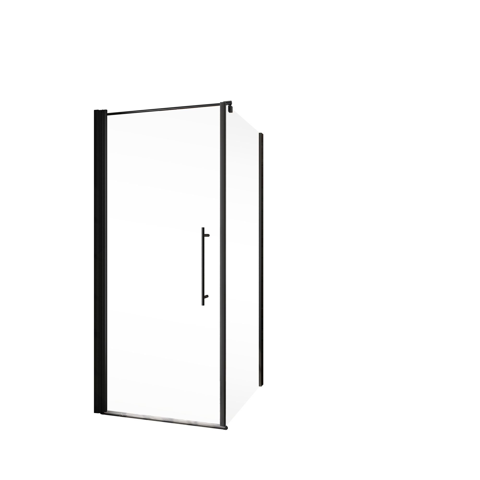 Schulte Eckdusche Alexa Style 2.0, BxT: 80x80 cm, Sicherheitsglas, ESG schwarz Drehtür Seitenwand 192 cm