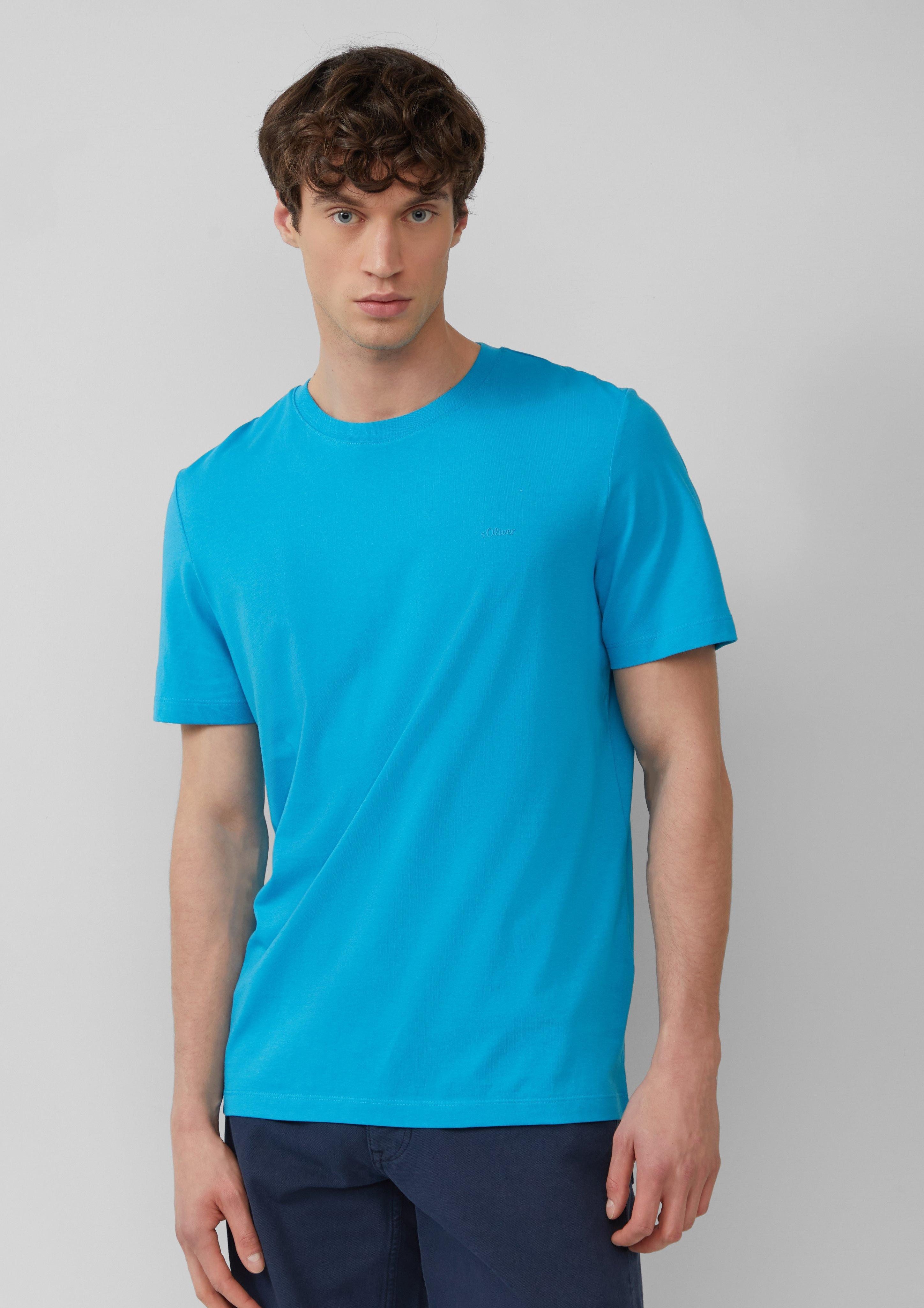 s.Oliver Kurzarmshirt Baumwoll-T-Shirt mit Logo-Print Logo günstig online kaufen
