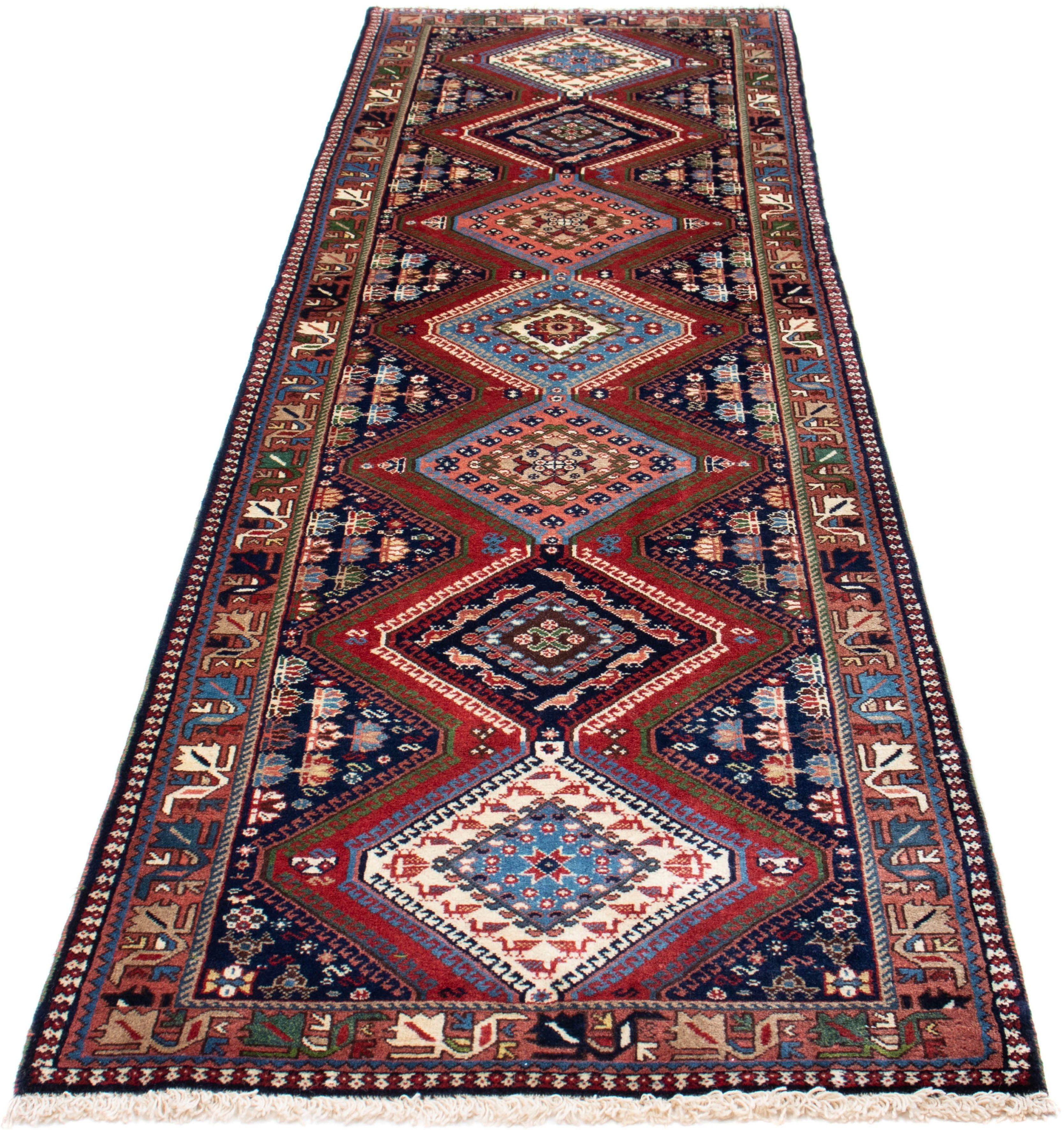 Orientteppich Perser - Nomadic - 288 x 80 cm - mehrfarbig, morgenland, rechteckig, Höhe: 10 mm, Wohnzimmer, Handgeknüpft, Einzelstück mit Zertifikat