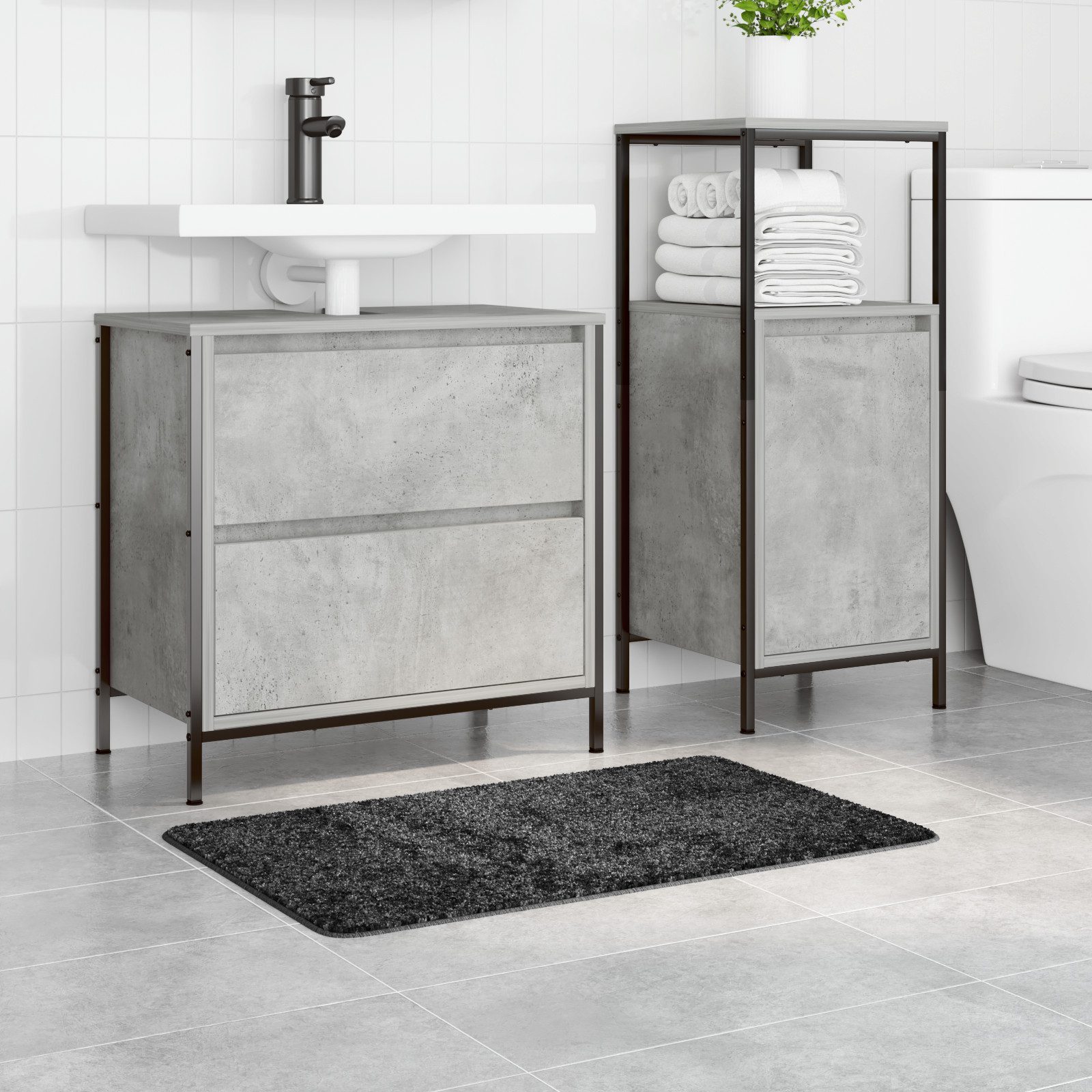 vidaXL Badematte Badematte Rechteckig Dunkelgrau 50x80cm günstig online kaufen
