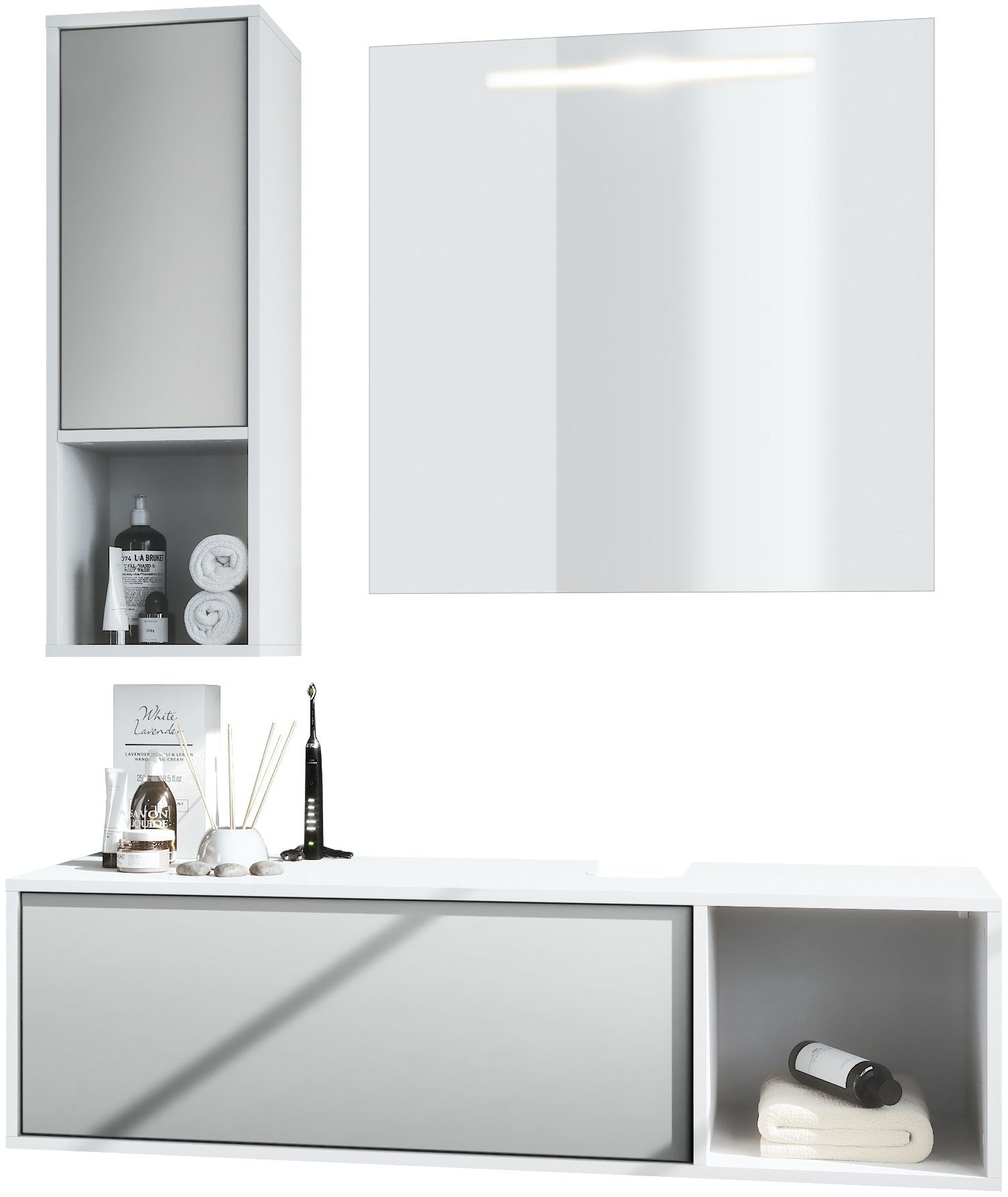 Fronten in Hellgrau seidenmatt