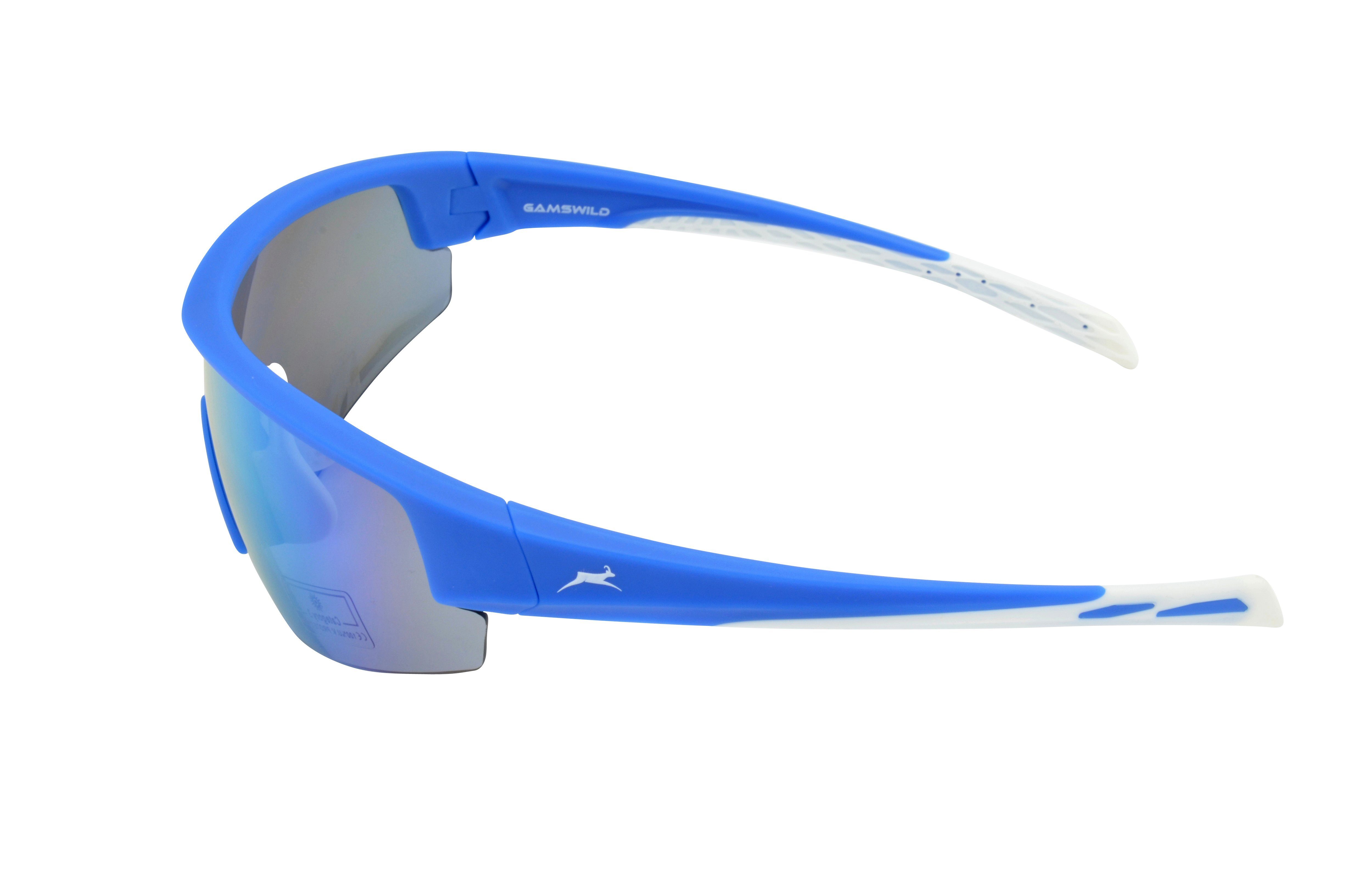 WS2436 Skibrille, blau, schwarz, Fahrradbrille weiß, Sportbrille Sonnenbrille Damen TR90 Herren Gamswild