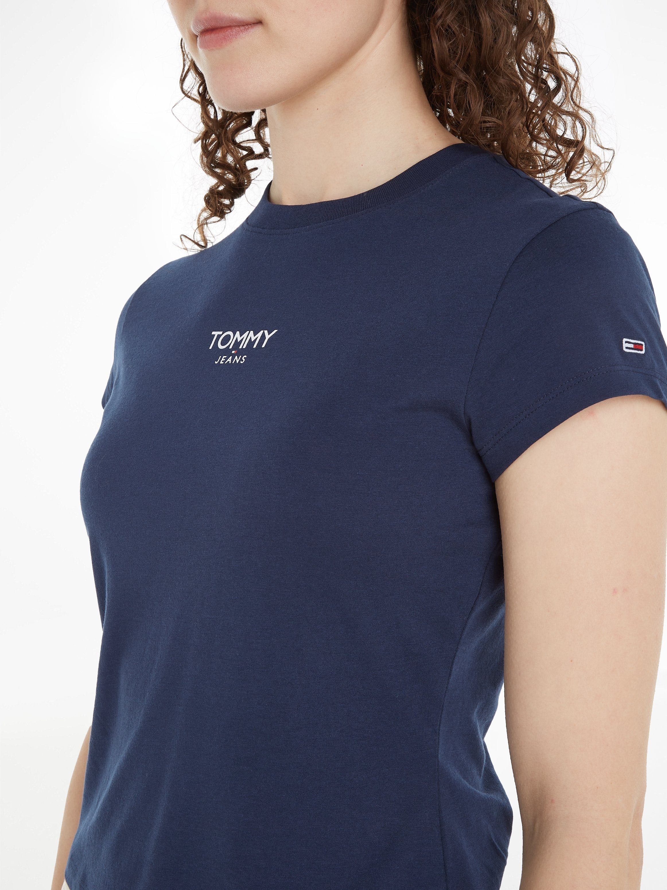 Tommy Jeans T-Shirt TJW Tommy mit BBY SS ESSENTIAL Logo Navy 1 Jeans LOGO Twilight