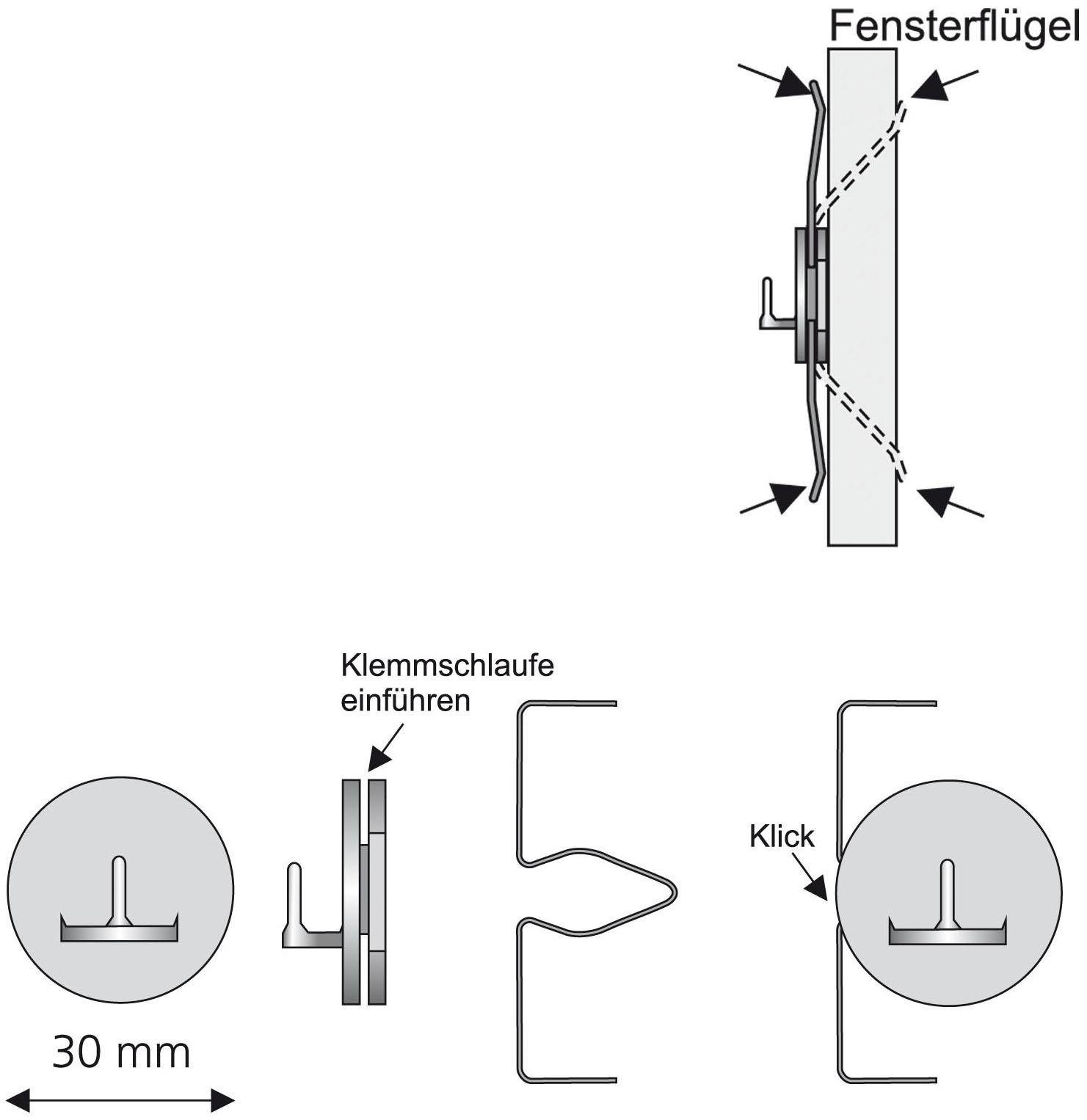 Liedeco Klemmträger, Vitragen-Scheibengardinen, (Set, 2-tlg), für Vitragen-Scheibenstangen