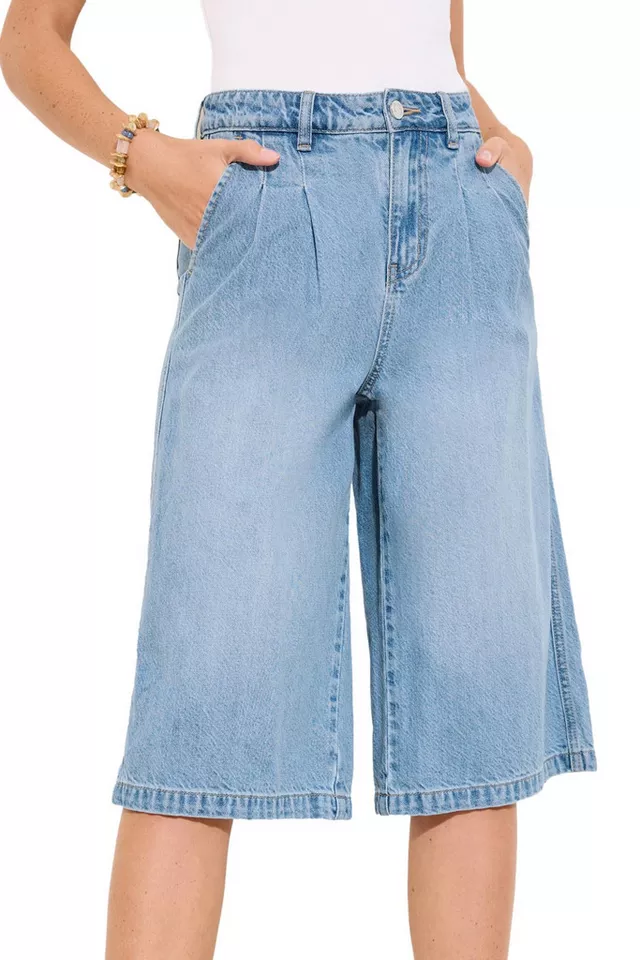 Friends Like These 3/4-Jeans Friends Like These Regular Fit Jeans, Bundfalten (1-tlg)