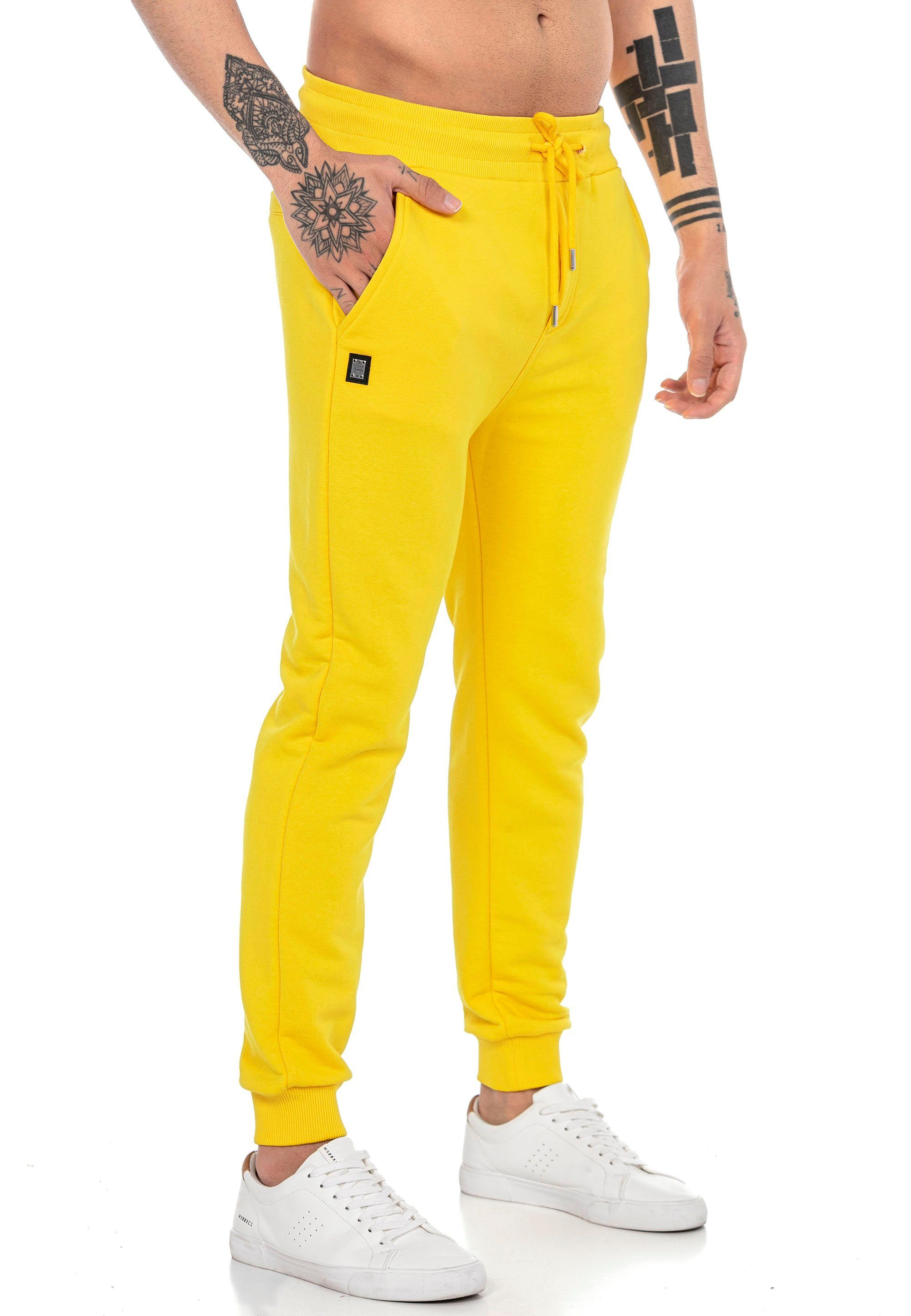 elastischer Brandlogo Gelb High mit Bund Quality Jogginghose RedBridge Jogger