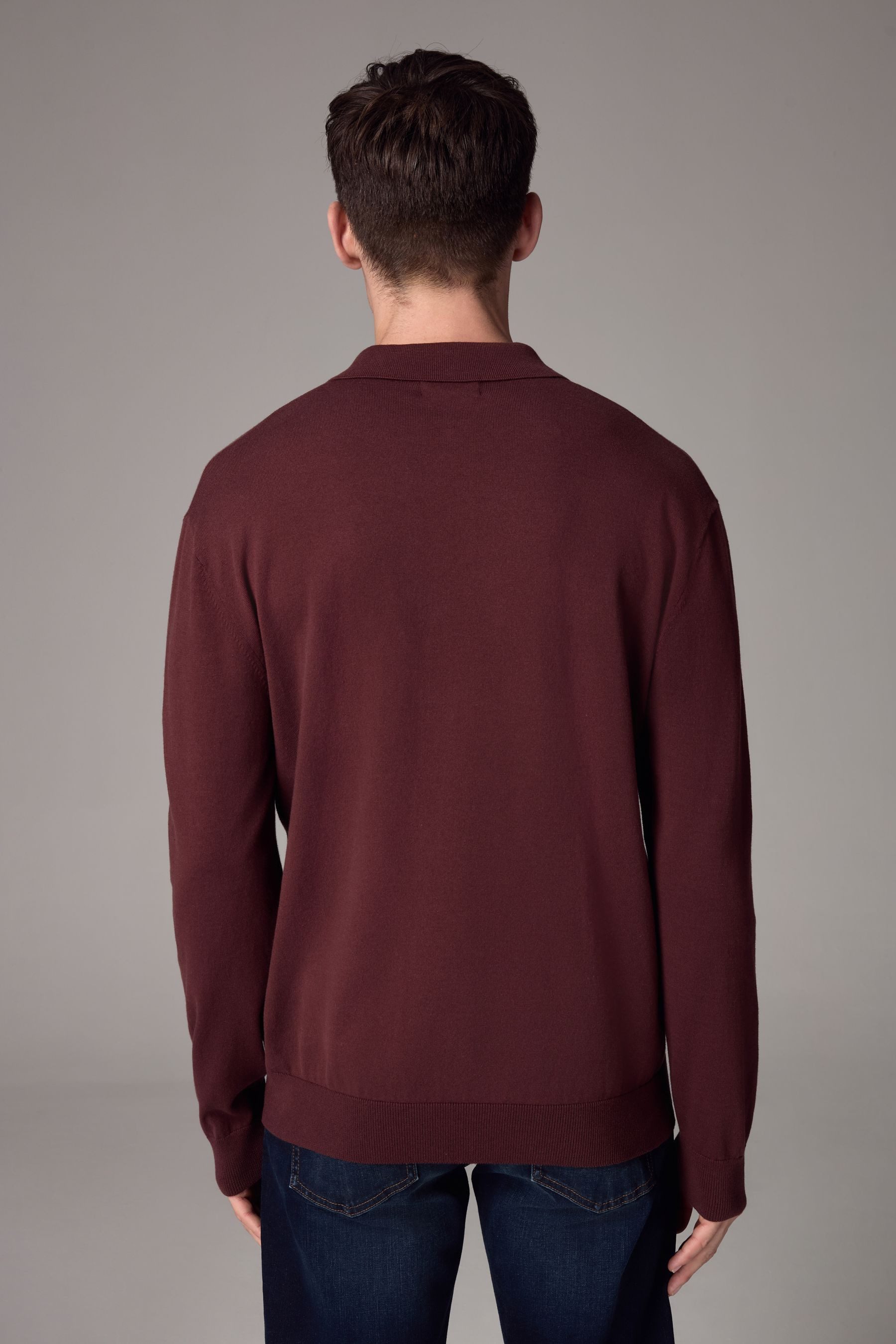 Next Langarm-Poloshirt Langärmeliges Slim Fit Poloshirt günstig online kaufen