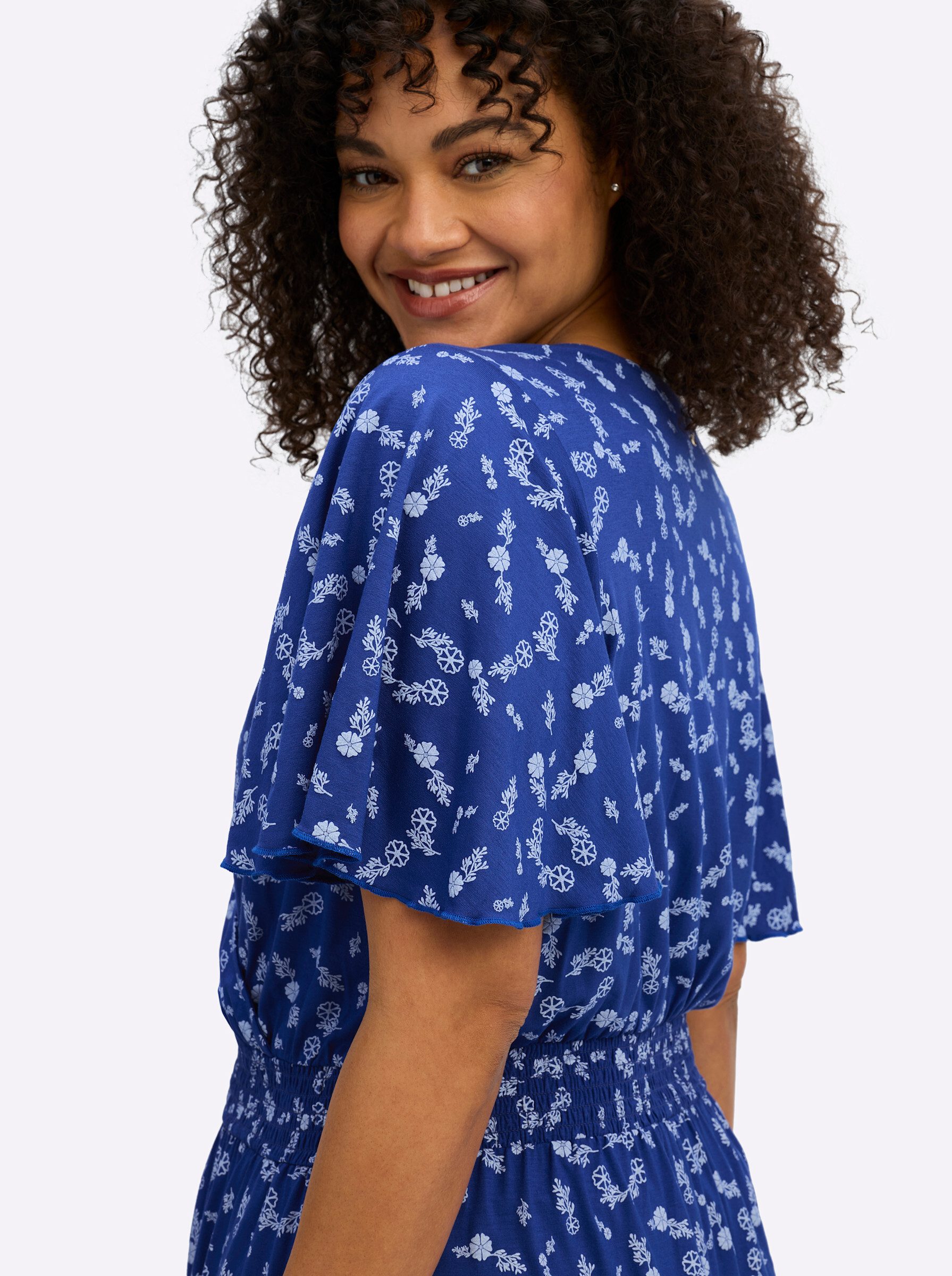 Sheego Jerseykleid Jersey-Kleid Kurzarm