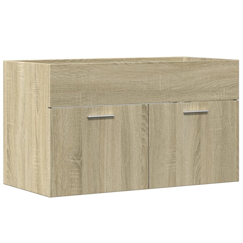 vidaXL Badezimmer-Set Waschbeckenunterschrank Sonoma-Eiche 80x38,5x46cm Hol günstig online kaufen
