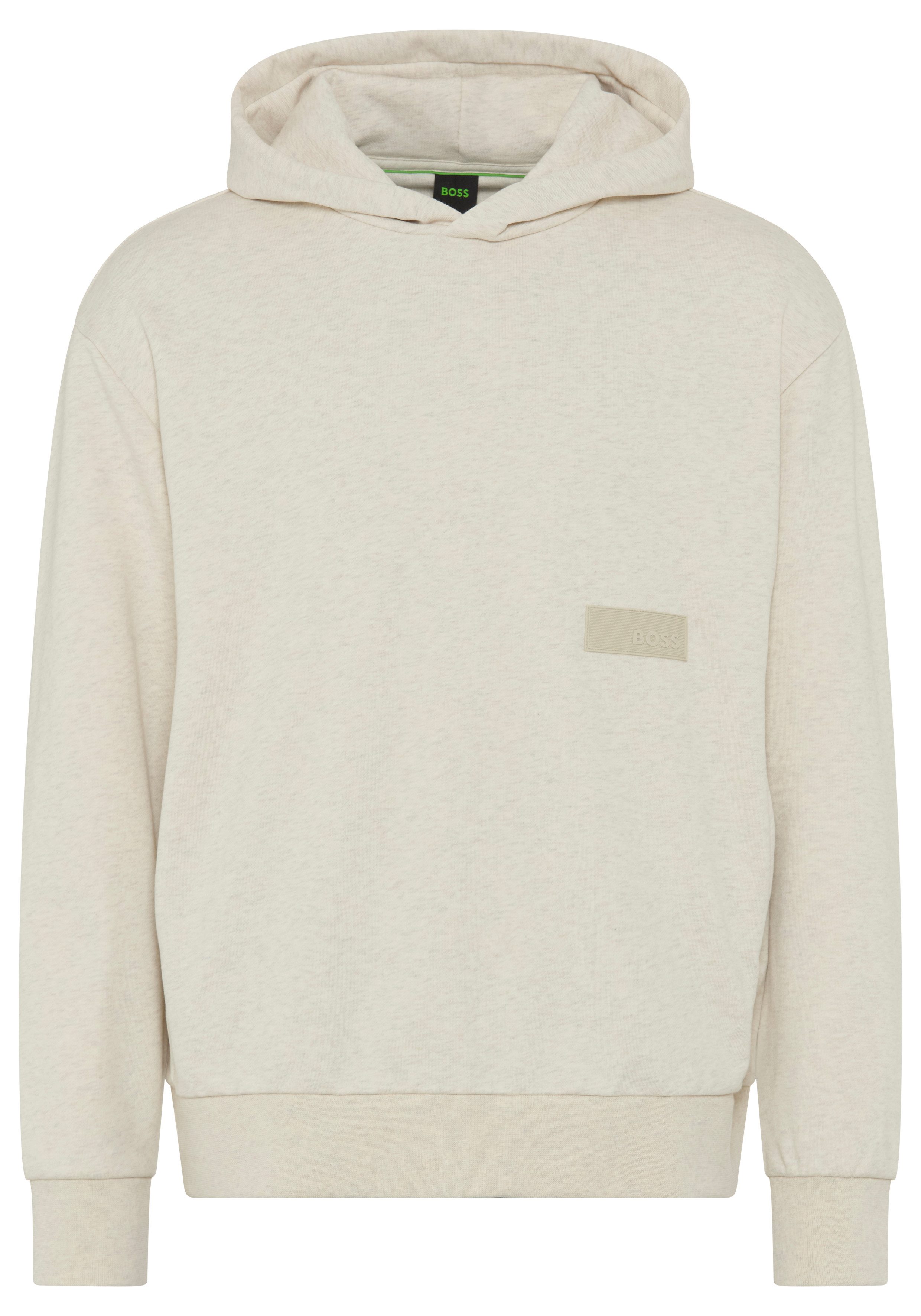 BOSS Green Kapuzensweatshirt Rippbündchen, Relaxed Fit, Baumwollmischung