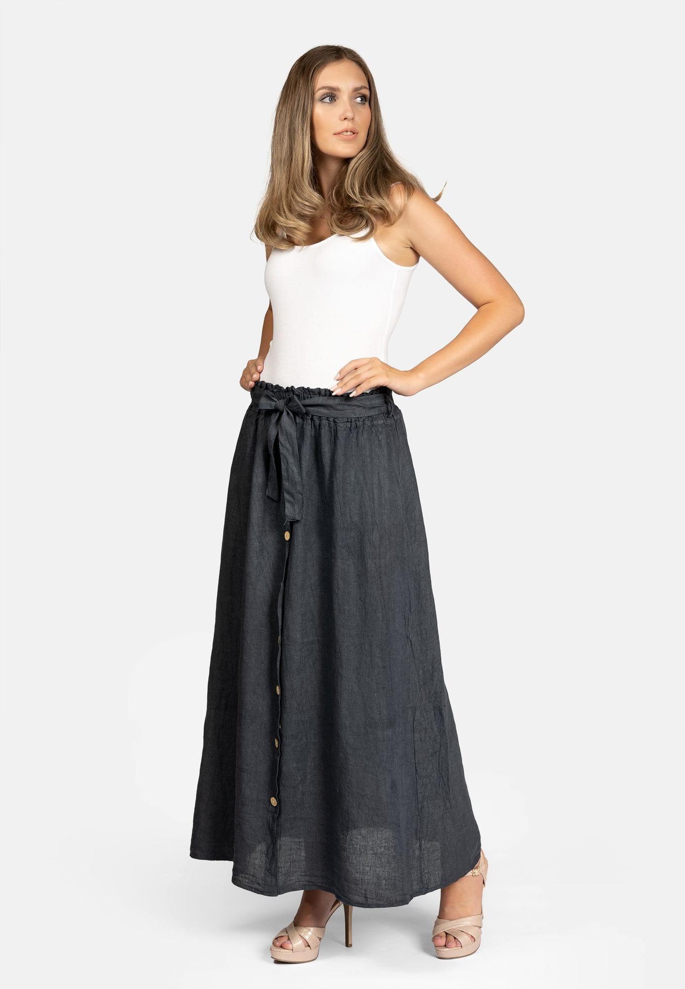 Caspar Faltenrock RO032 langer Maxi Sommer günstig online kaufen