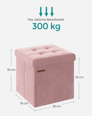 SONGMICS Sitzhocker sitzbank, Aufbewahrungsbox mit Deckel, bis 300 kg belastbar