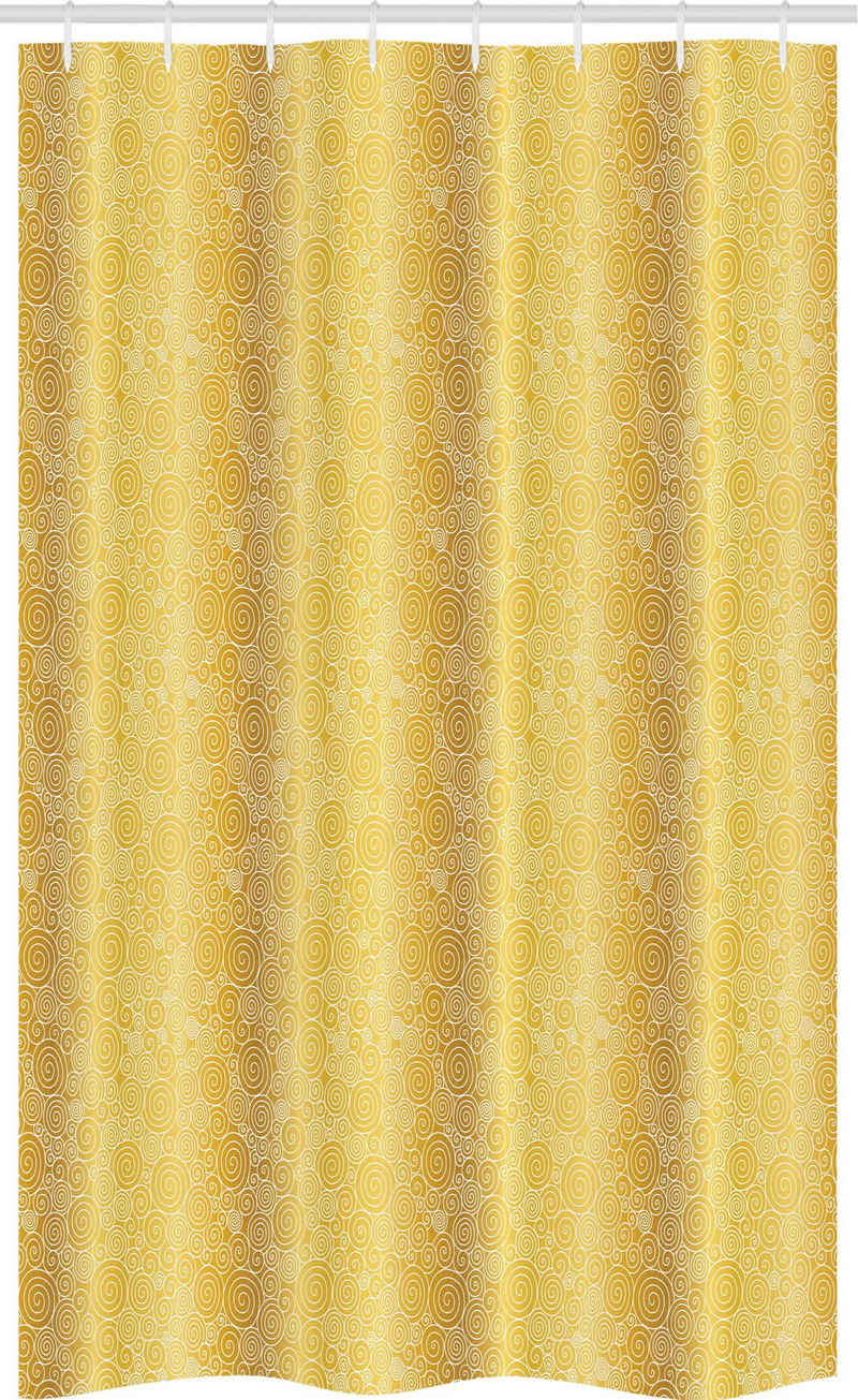 Abakuhaus Duschvorhang Badezimmer Deko Set aus Stoff mit Haken Breite 120 cm, Höhe 180 cm, Senf Golden Yellow Tone-Strudel