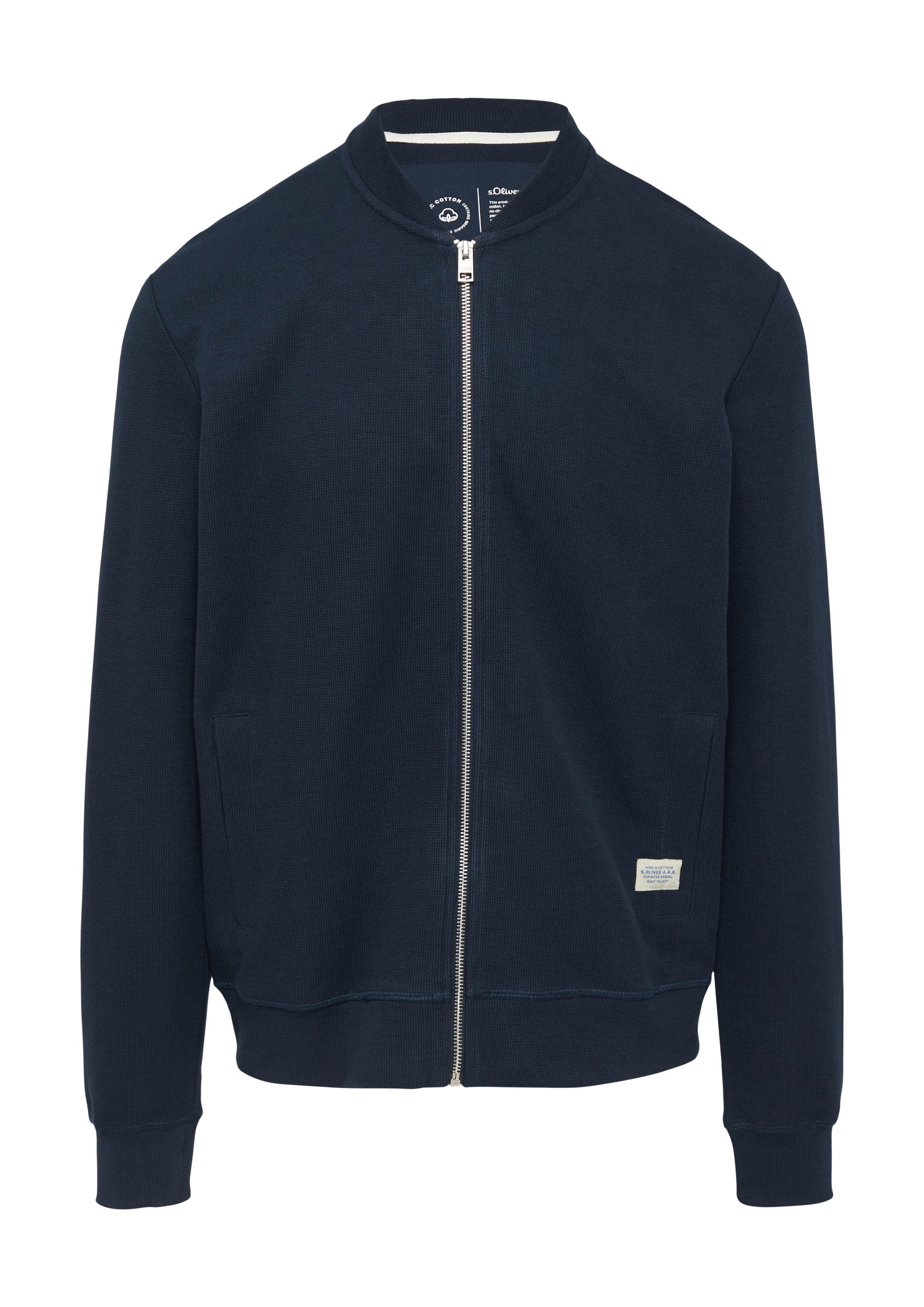 s.Oliver Sweatjacke Sweatshirt Jacke Sweatshirt-Jacke mit Bomberkragen und günstig online kaufen