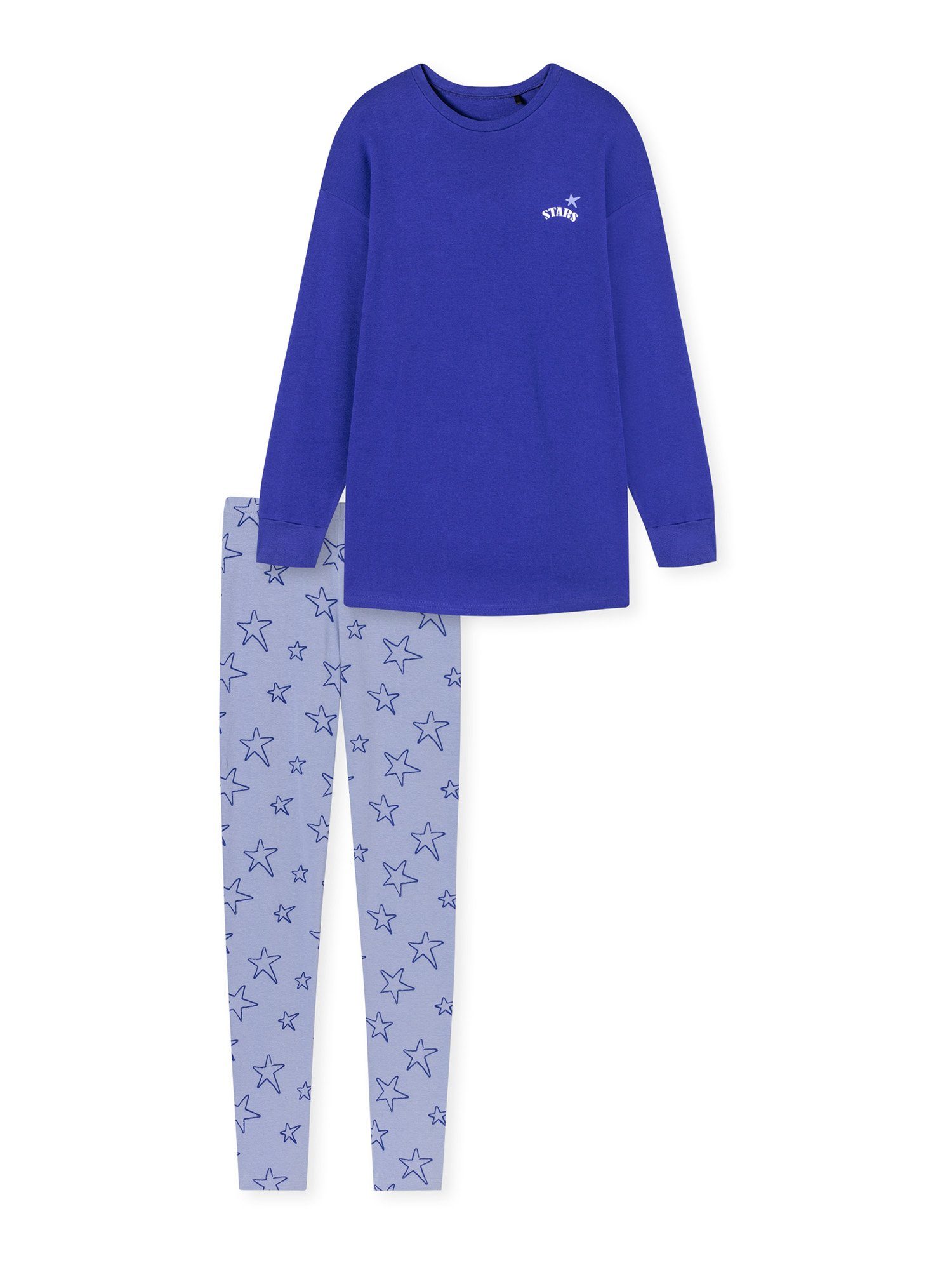 schlafmode, Pyjama Teens Stars-Schriftzug pyjama Nightwear Schiesser schlafanzug