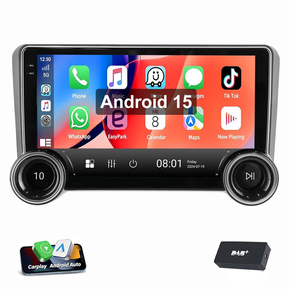 ESSGOO Für AUDI A3 8P 2003-2012 Android 14 Autoradio Autoradio (RDS, 4+64GB optional, Digitalradio (DAB), FM, AM, Apple Carplay Android Auto GPS Navi WIFI BT EQ SWC)
