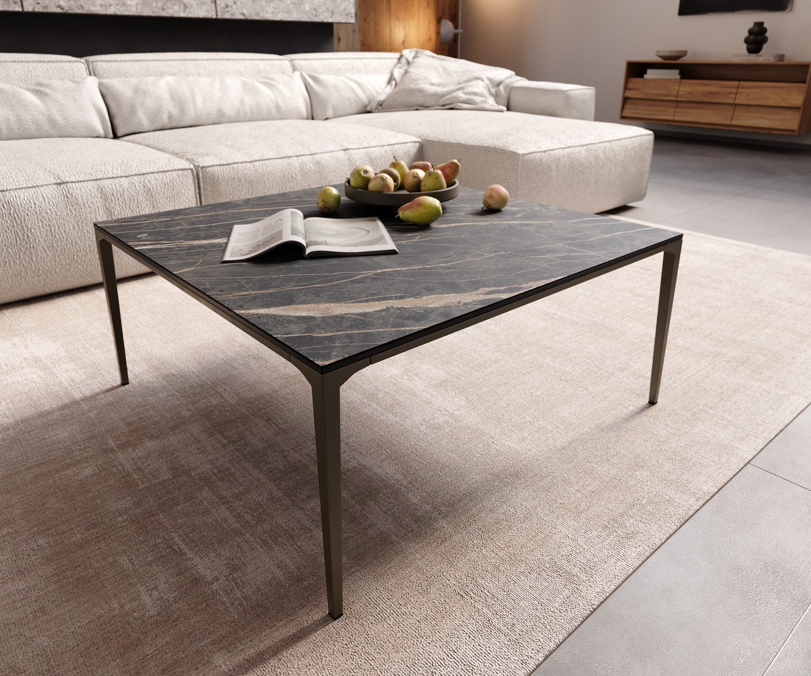 DELIFE Couchtisch Levente, Keramik Laminam®Noir Desir günstig online kaufen