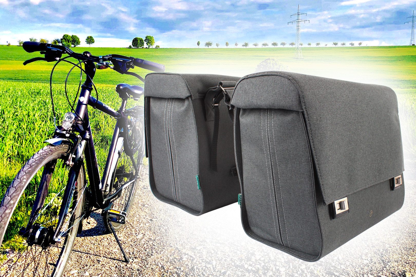 Bisomo GmbH Fahrradtasche Fahrrad Tasche Gepäckträger Gepäckträgertasche Fahrradtasche 2x 23L