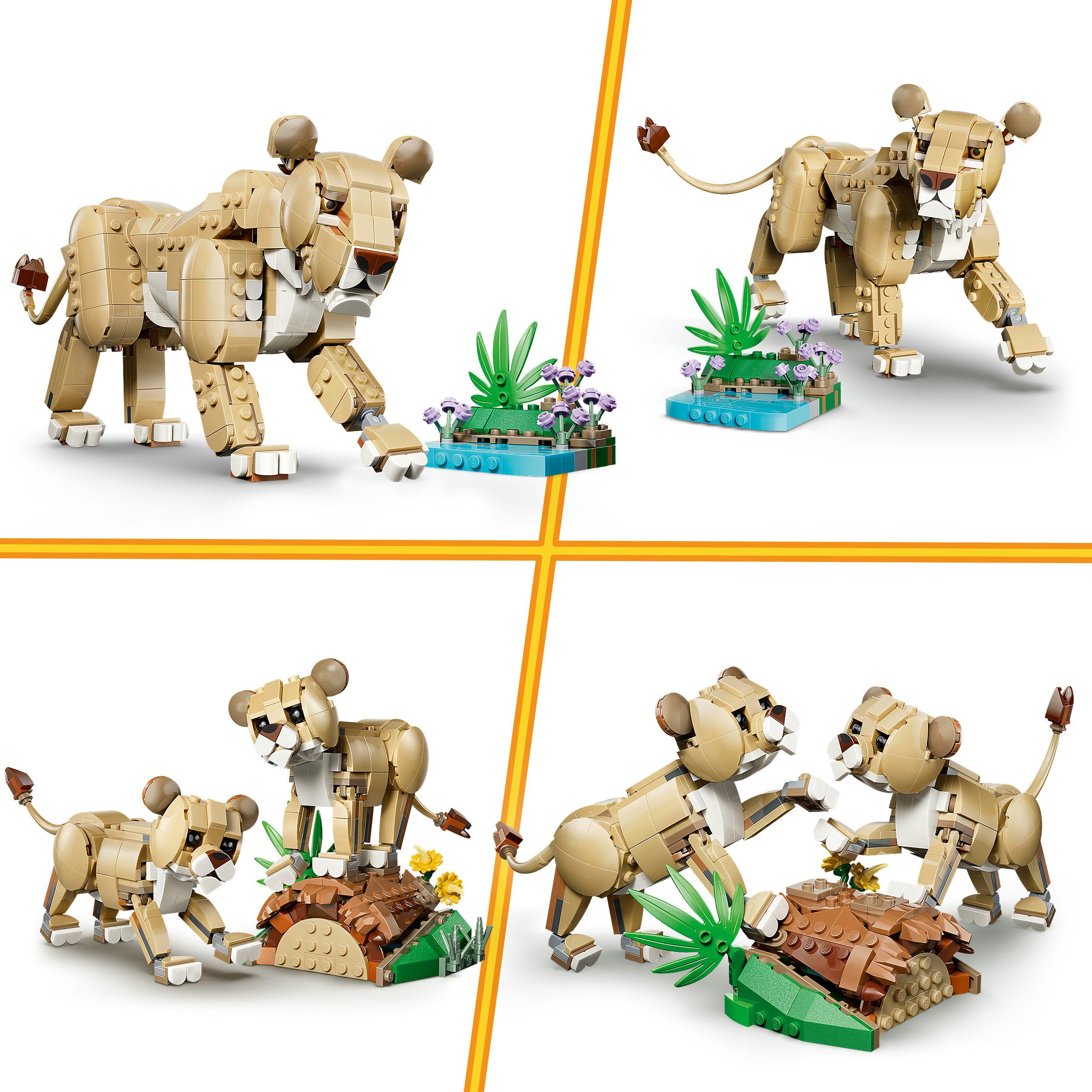 LEGO® Wilde Tiere: Majestätischer Löwe (31386), LEGO Creator Konstruktionsspielsteine, (839 St), Made in Europe – Bild 5 von 5