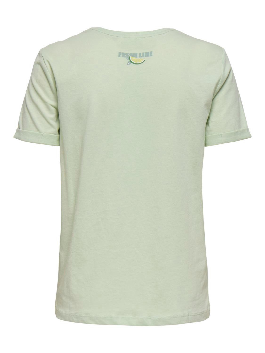ONLY T-Shirt ONLKITA S/S DRINKS TOP BOX JRS Baumwolle, regular fit, Rundhals