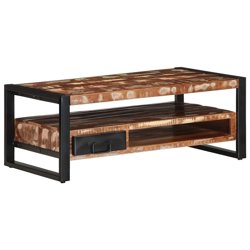 vidaXL Couchtisch Couchtisch Mehrfarbig 90x50x36 cm Altholz Massiv (1-St)