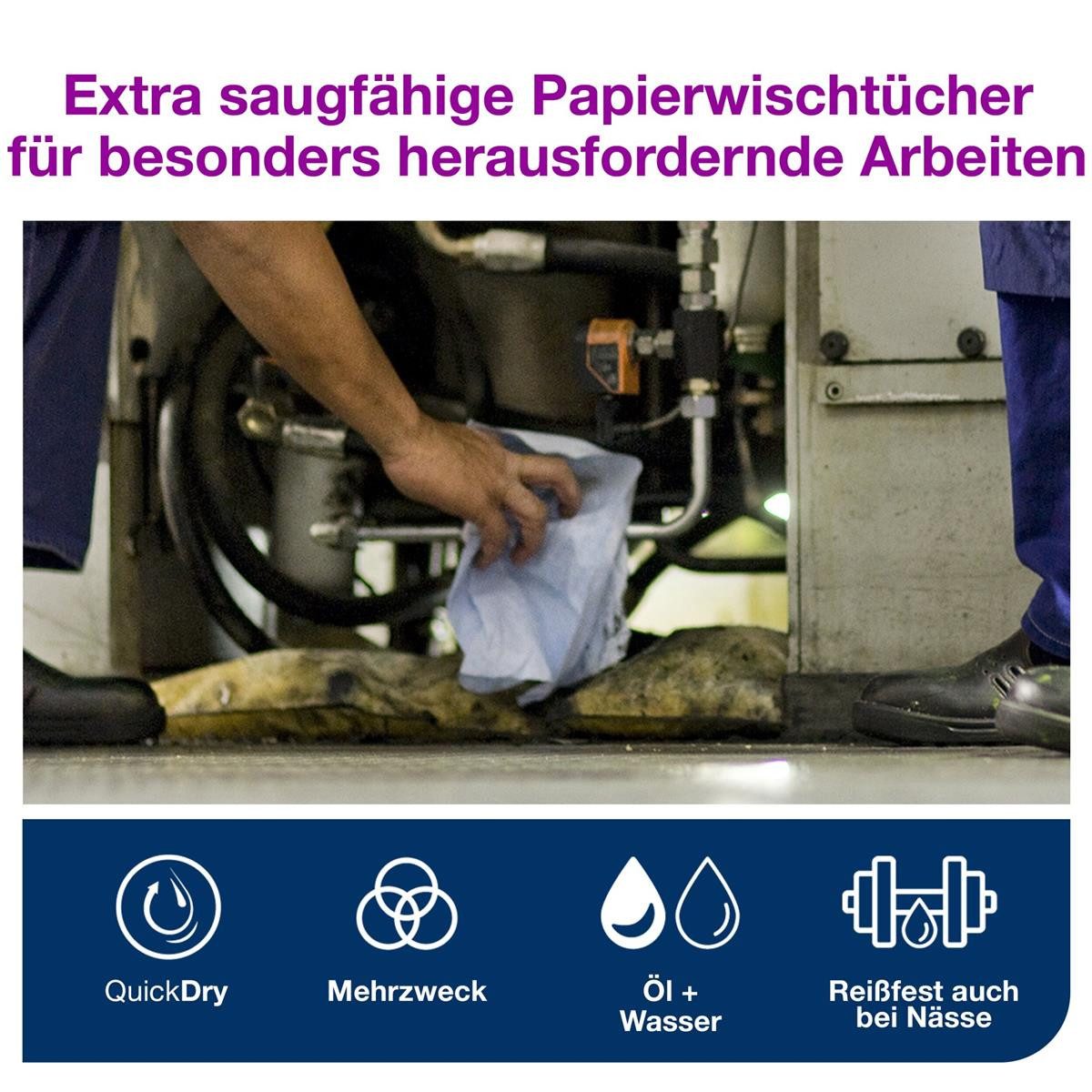 TORK TORK 130070 Putztuchrolle Advanced 430 2-lagig blau, 1.000 Blätter Reinigungstuch