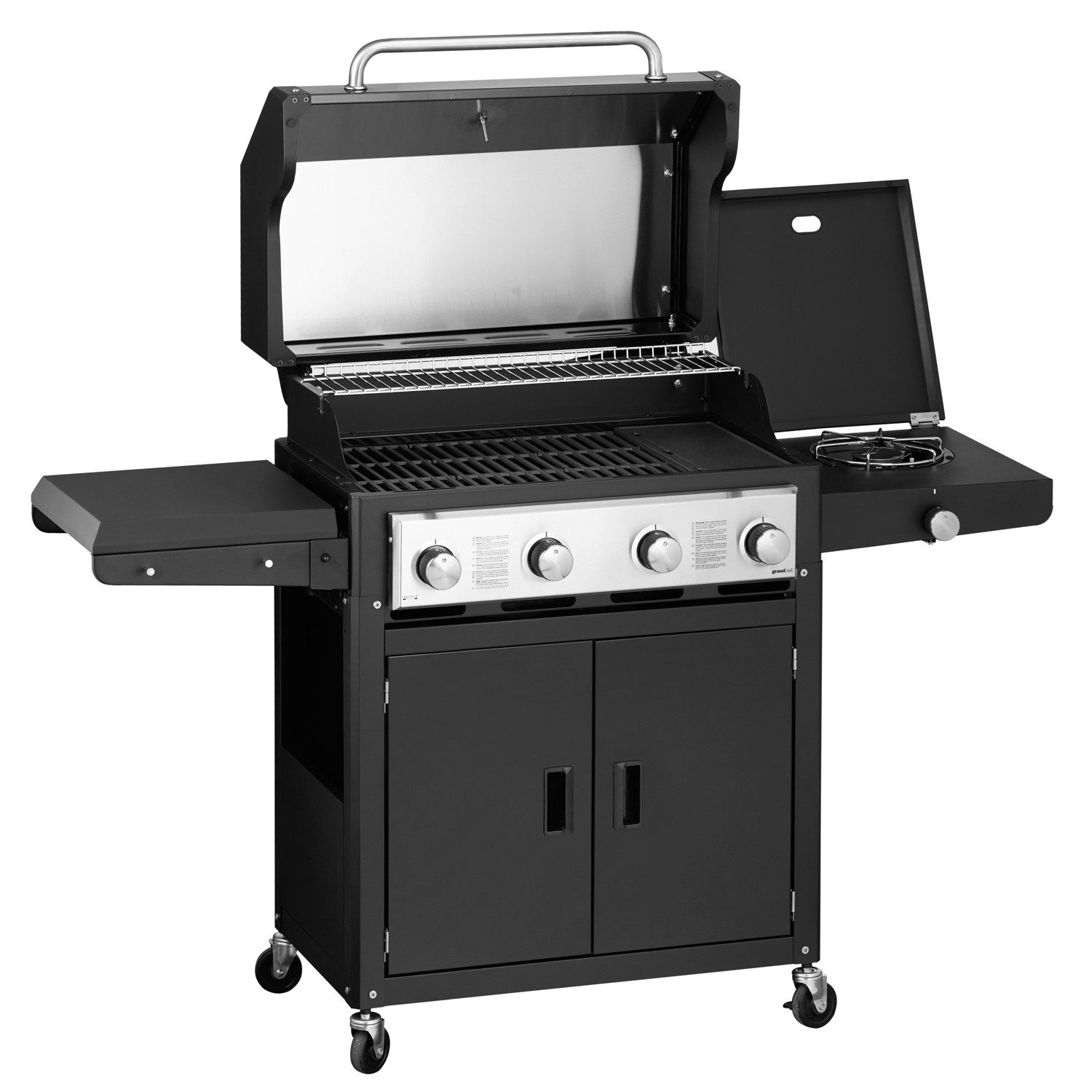 GrandHall Gasgrill Grandhall Xenon 4 Gasgrill Schwarz