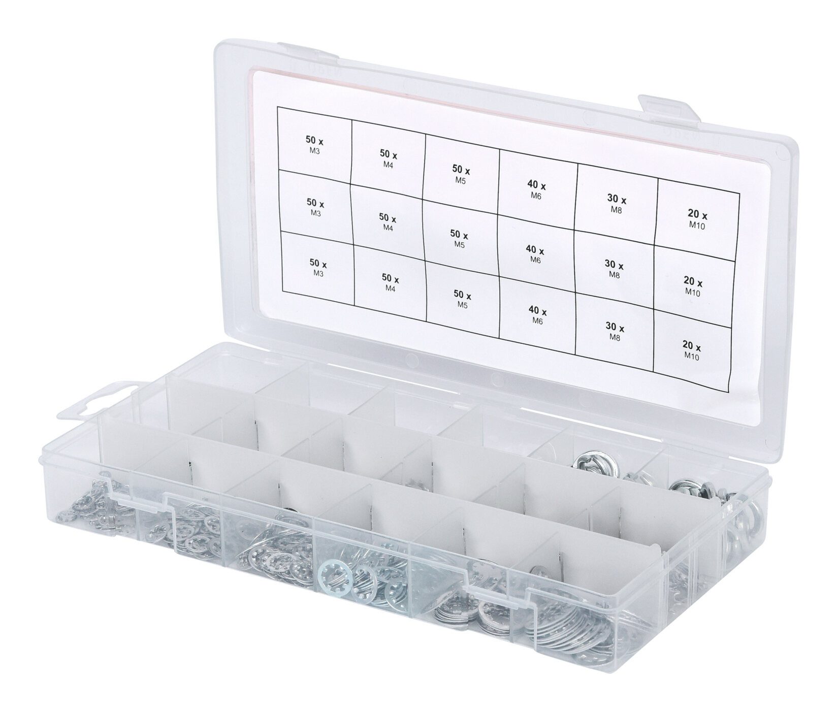 KS Tools Zahnscheibe, 720-St., Sortiment Zahn-Unterlegscheiben, M3-10, 720-teilig