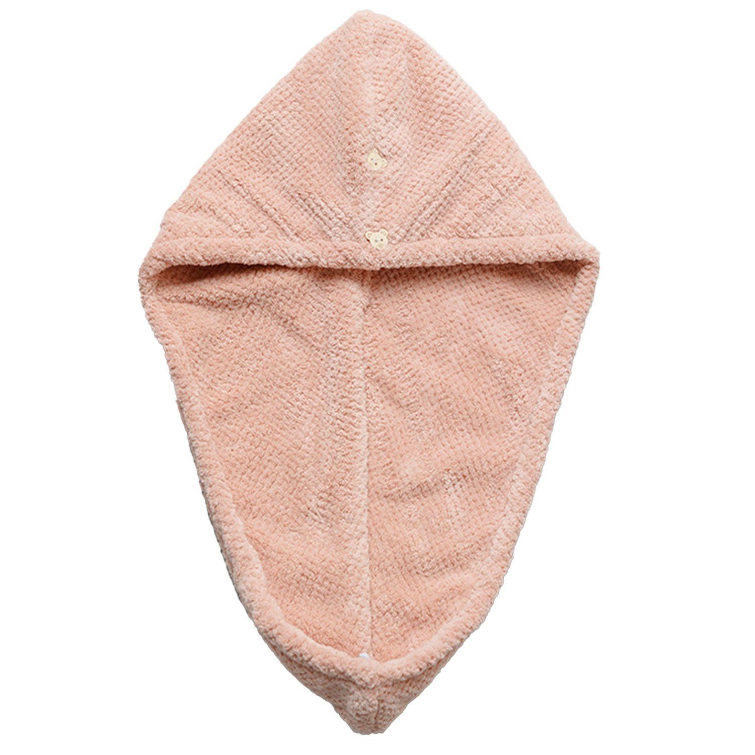MAGICSHE Turban-Handtuch 2 Stück Mikrofaser Handtuch Haare, weiche Korallenvlies Haarturban Rosa