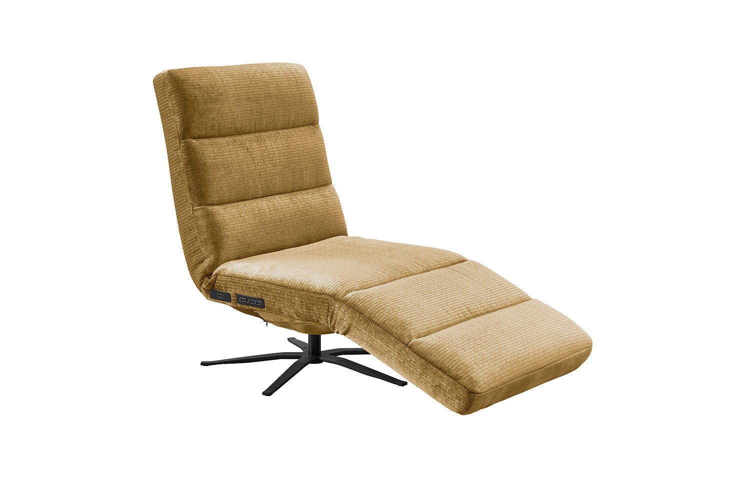 KAWOLA Relaxliege ALINA Cord senf - Motorisch & Bequem - TV Liege, 360° drehbar, motorisch, Komfortpolsterung, Cord Vintage Look
