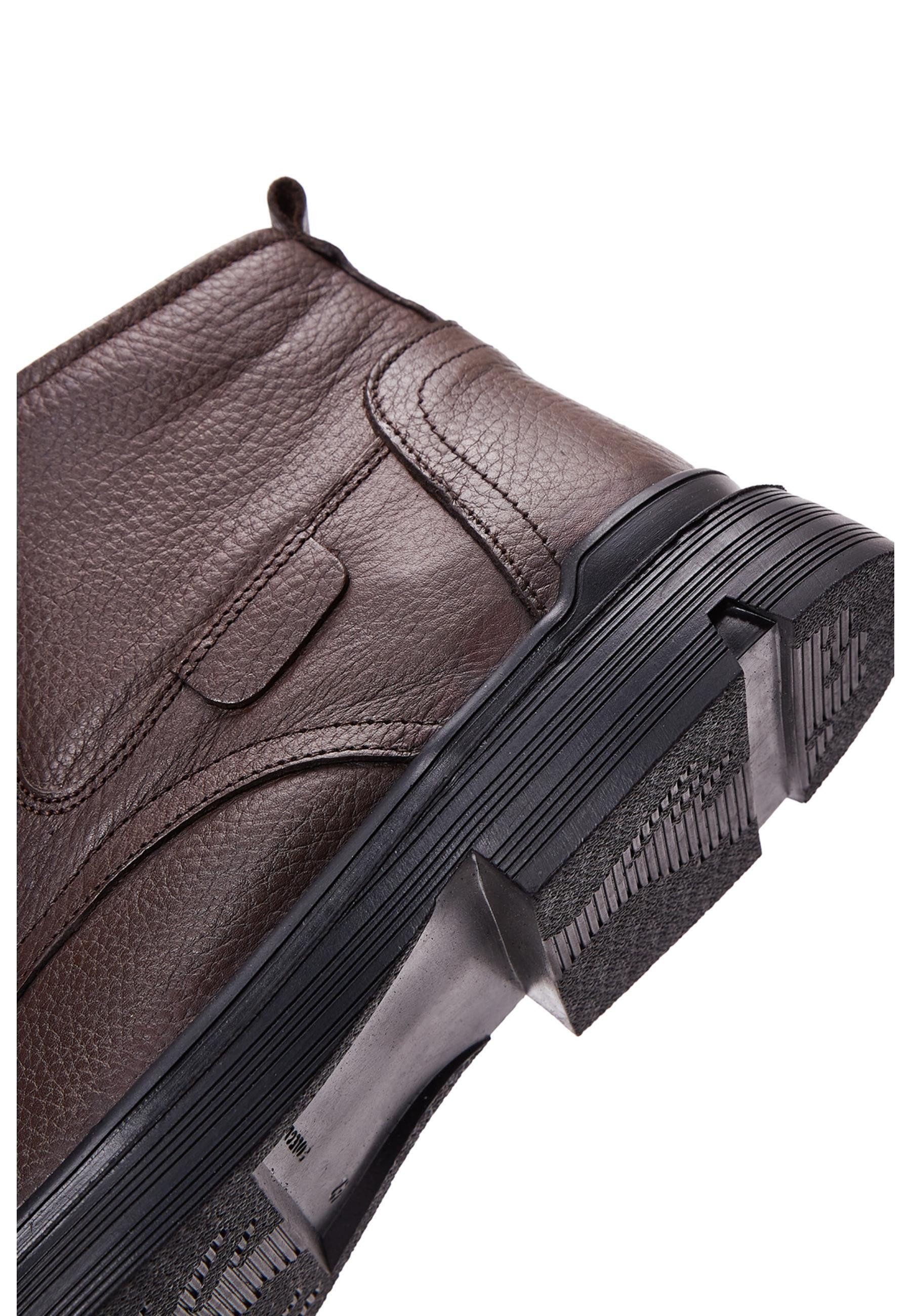 Derimod Stiefeletten aus Leder Ankleboots Schnürsenkel, Textilfutter, Gummisohle