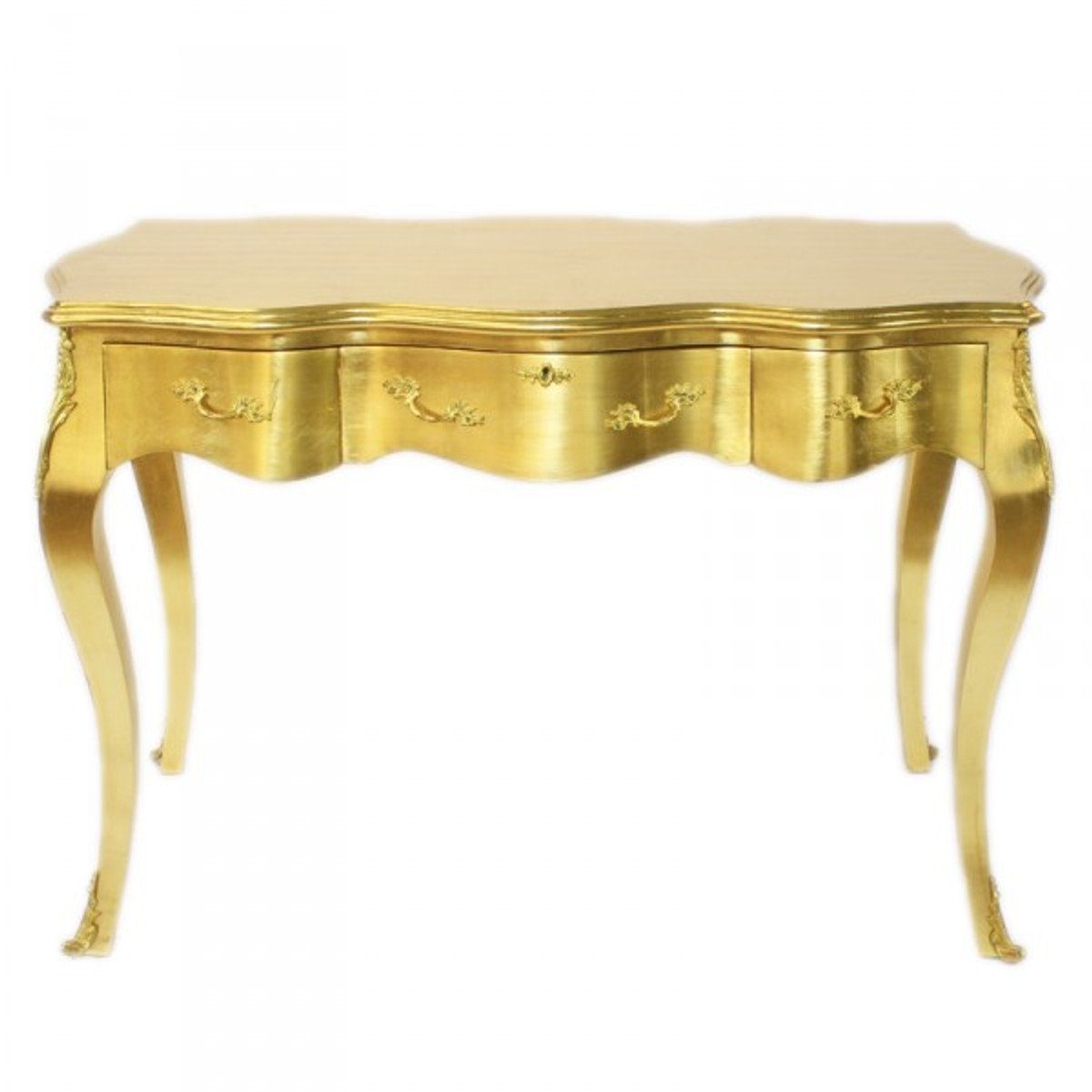 Casa Padrino Schreibtisch Barock Schreibtisch Sekretär / Konsole Gold 120 x 60 x H80 cm - Luxus Möbel