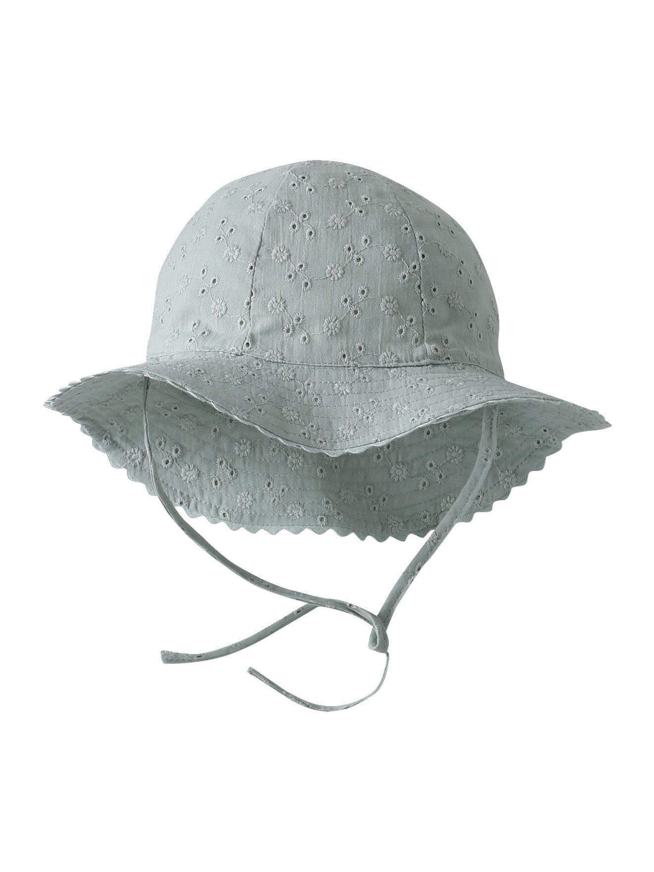 vertbaudet Beanie Mädchen Baby Sonnenhut mit Lochstickereien Lochstickerei