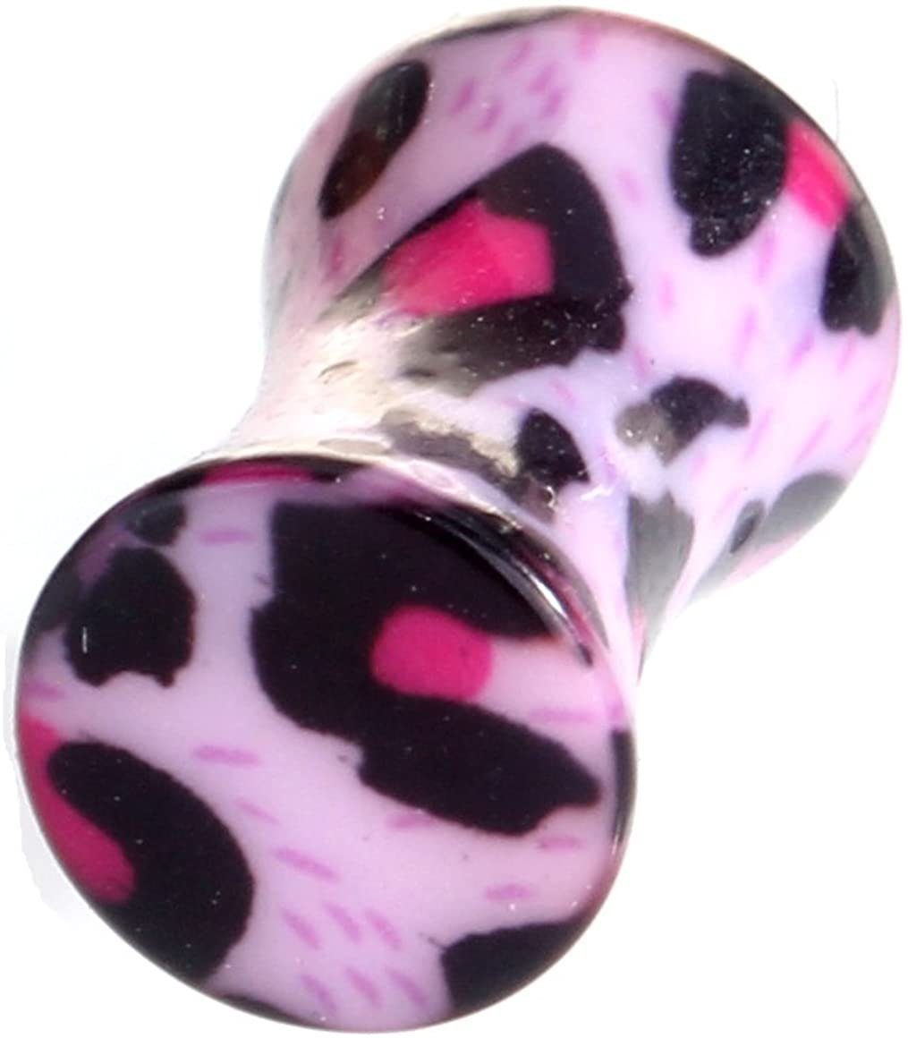 Karisma Plug Karisma Ohr Flesh Plug Tunnel Piercing Acryl Leopard Lila T6347 - 12.0 Millimeter