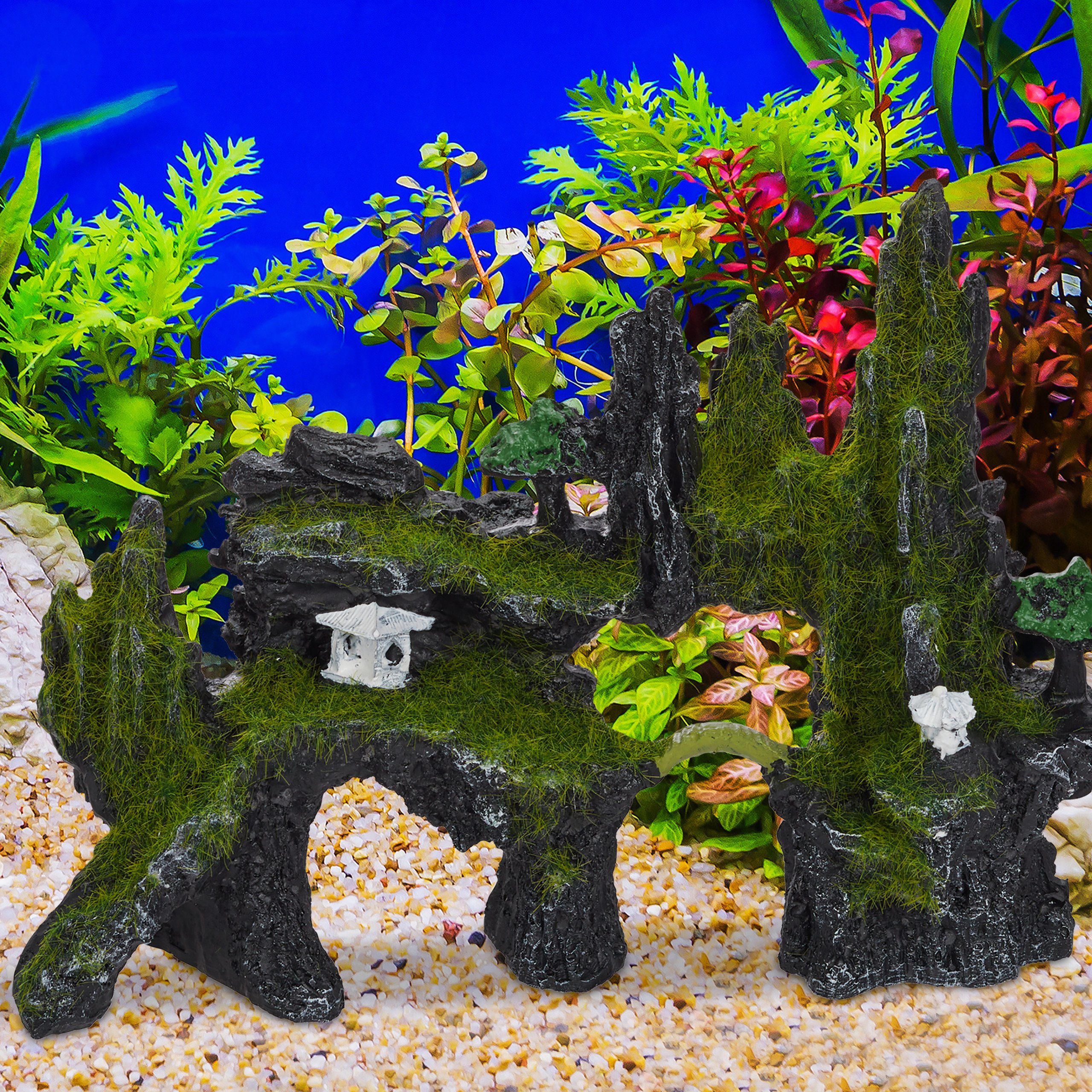relaxdays Aquariendeko Aquarium Deko Felsen