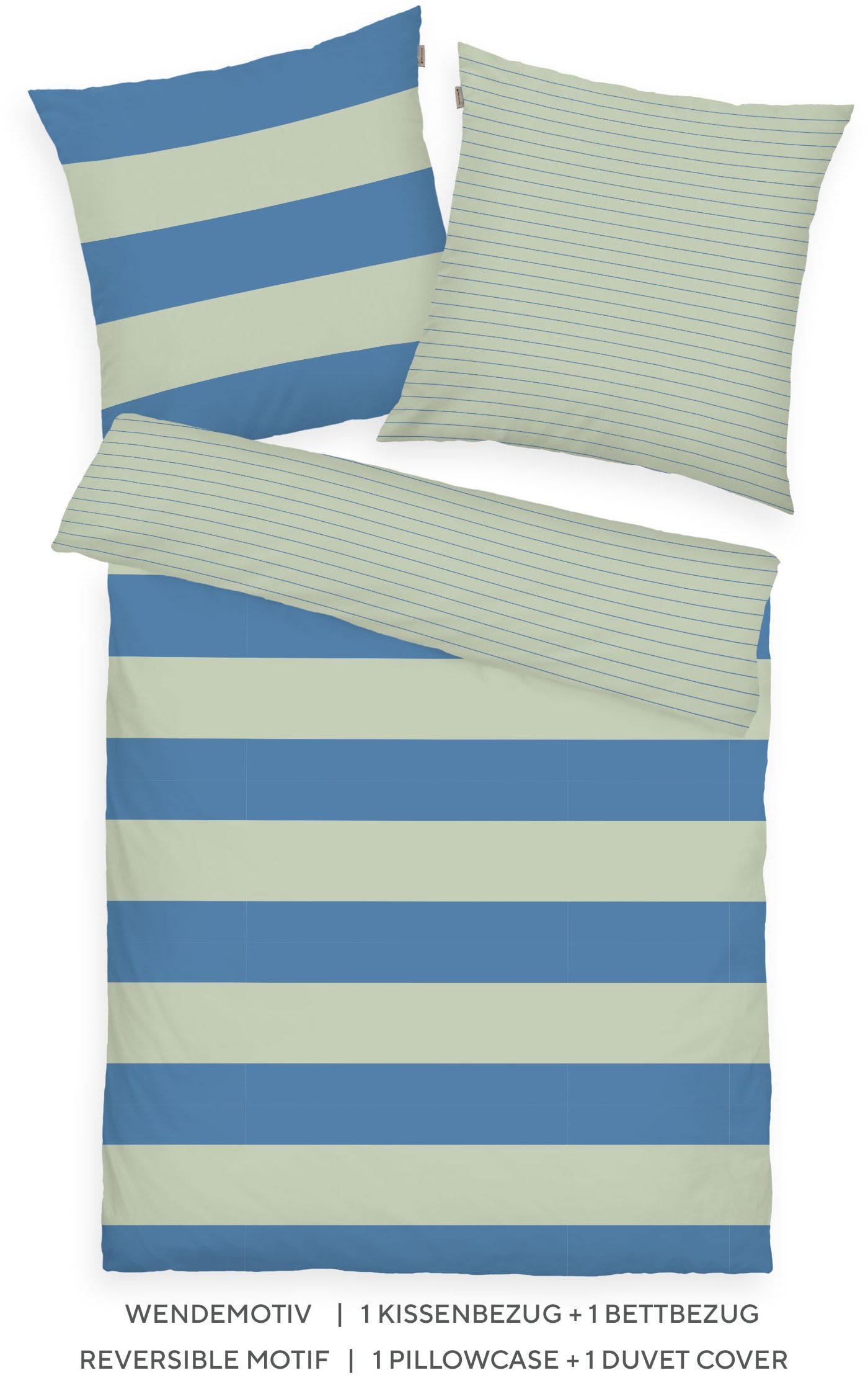 TOM TAILOR HOME Bettwäsche BOLD STRIPES in Gr. 135x200cm, 155x220cm oder 200x220cm, Renforcé, 2 teilig, new bedroom, mit farbigem Markenreißverschluss