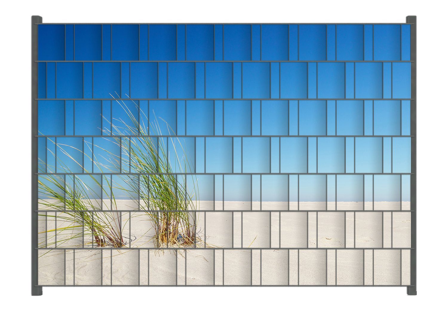 Wallario Sichtschutzstreifen Sandstrand unter blauem Himmel, günstig online kaufen