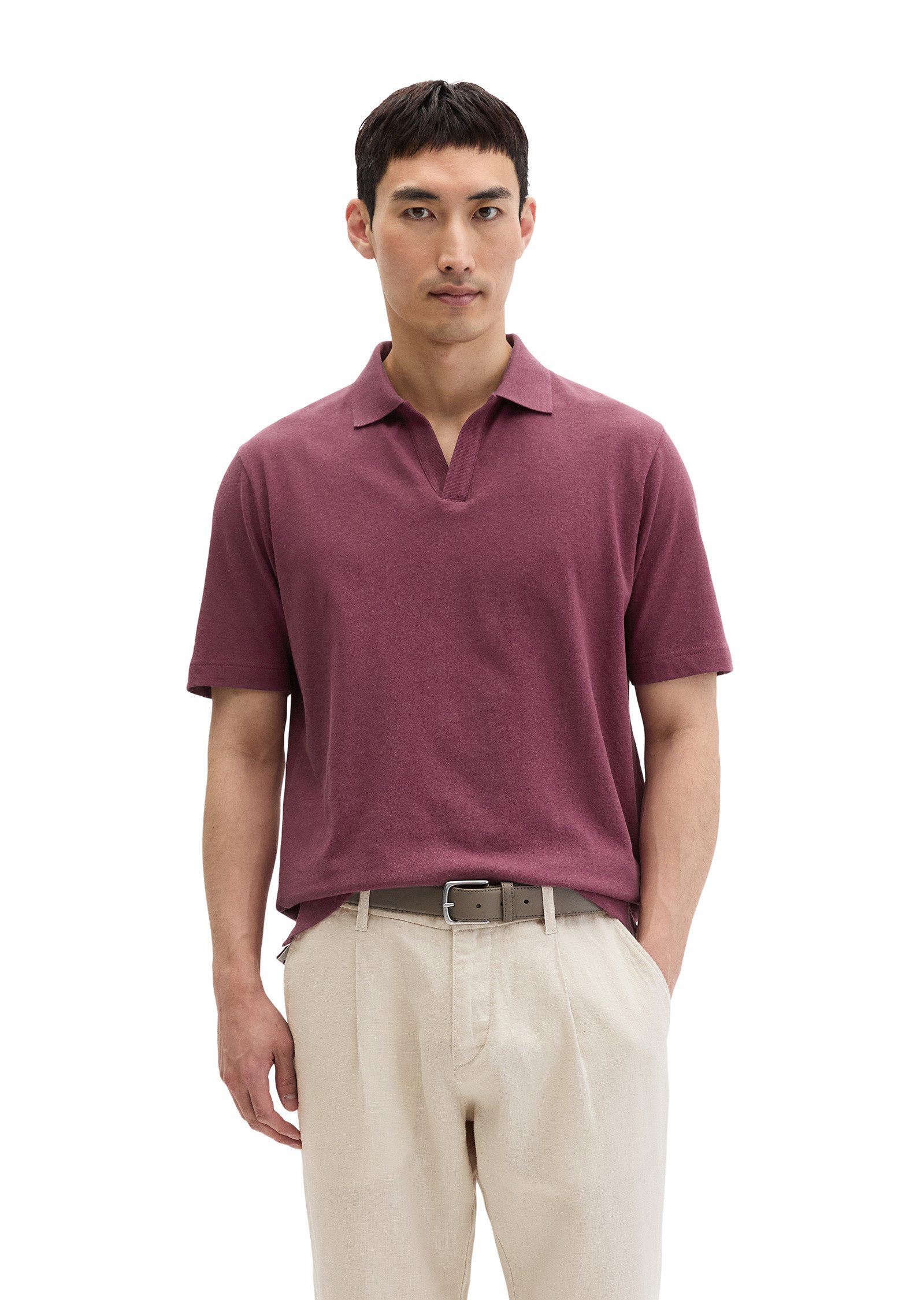 Marc O'Polo Poloshirt aus Baumwoll-Leinen-Mix